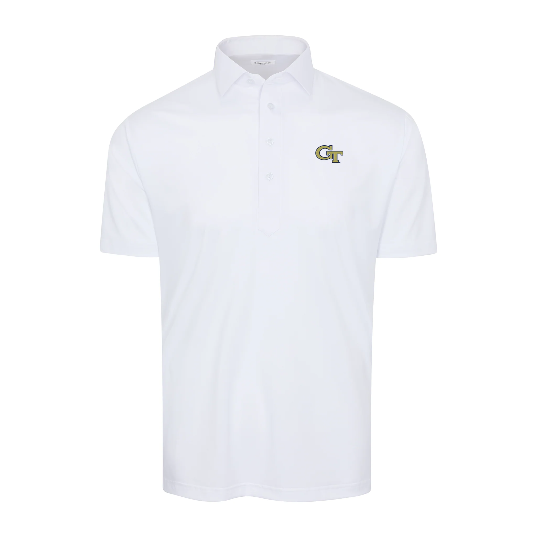 Georgia Tech Semi-Spread Collar Polo White