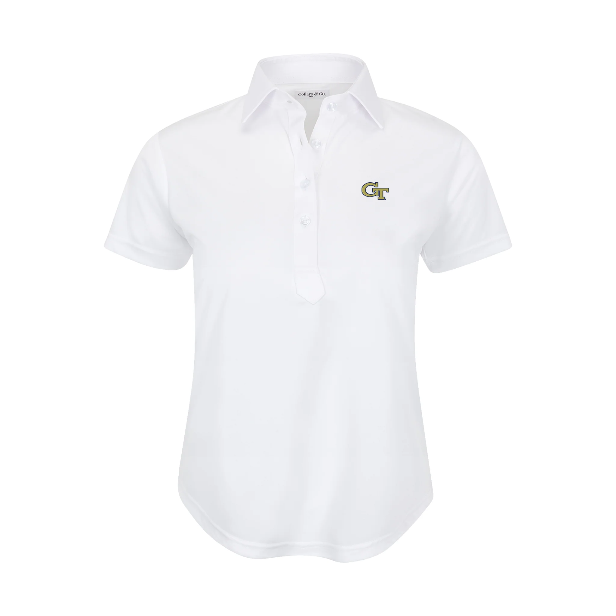 Georgia Tech Women's Cap Sleeve Semi Spread Polo White