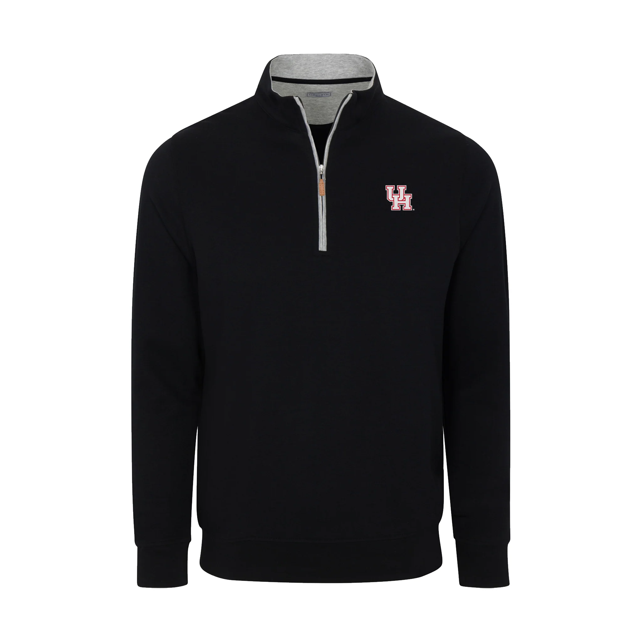 Houston Black Heather Cloud Cotton Quarter Zip Pullover