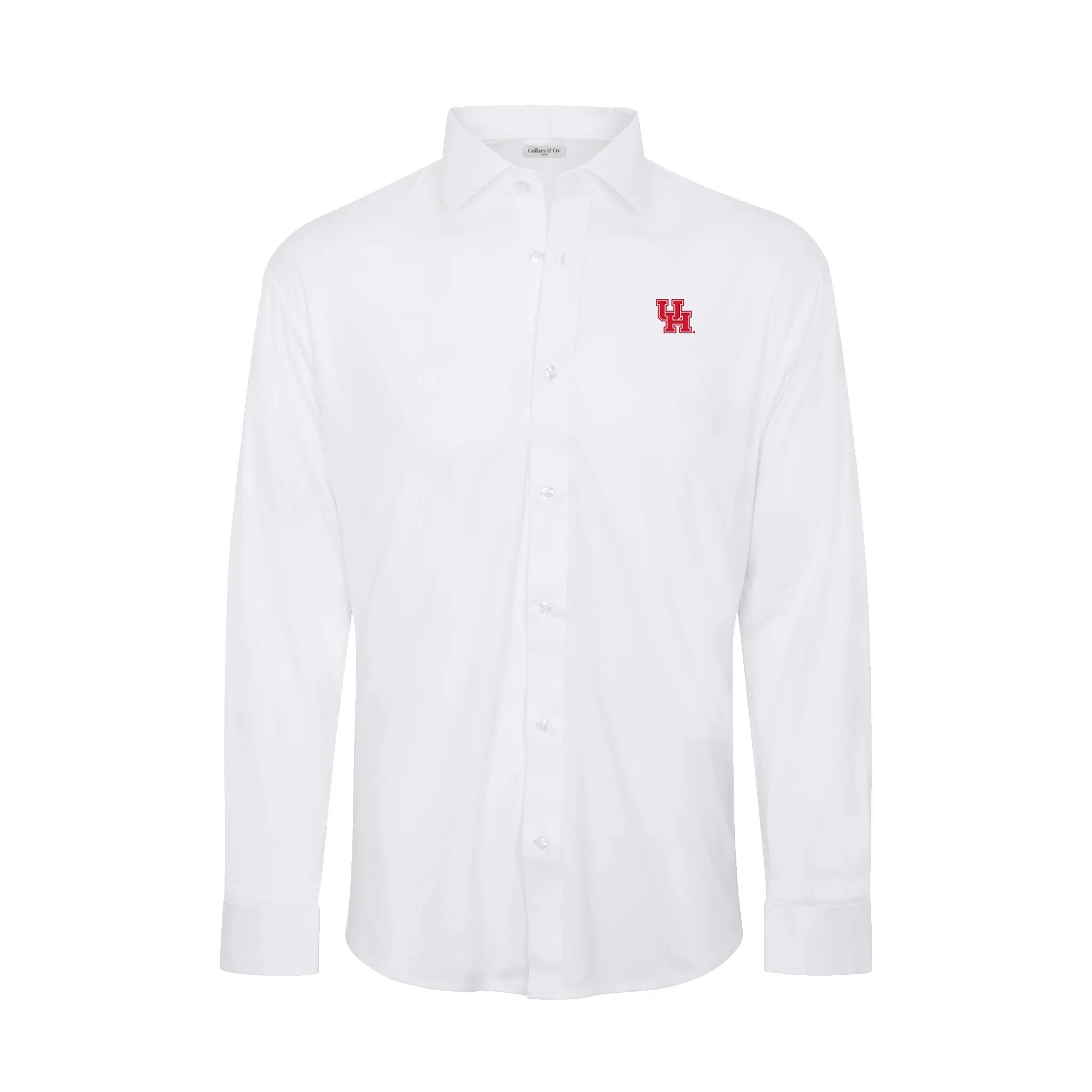 Houston Quattro Flex Dress Shirt with Semi-Spread Collar White