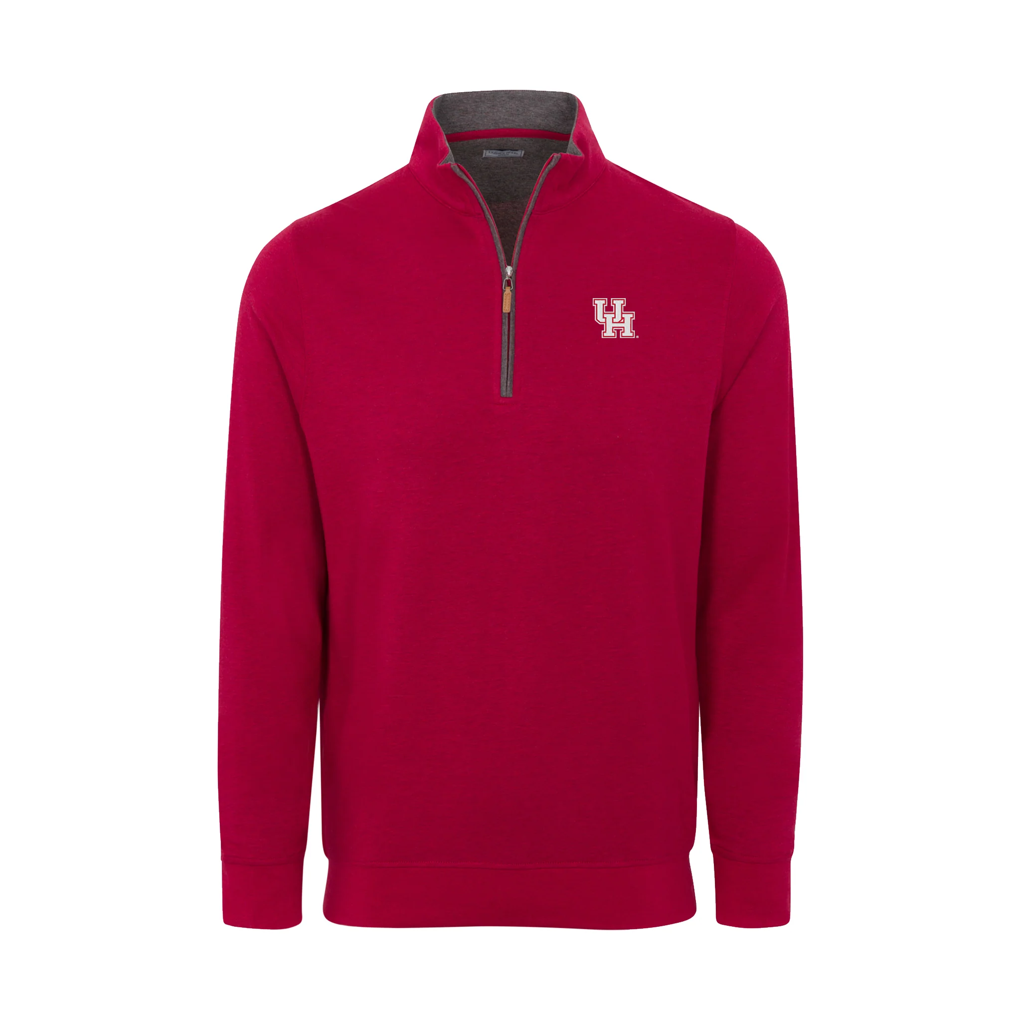 Houston Red Heather Cloud Cotton Quarter Zip Pullover