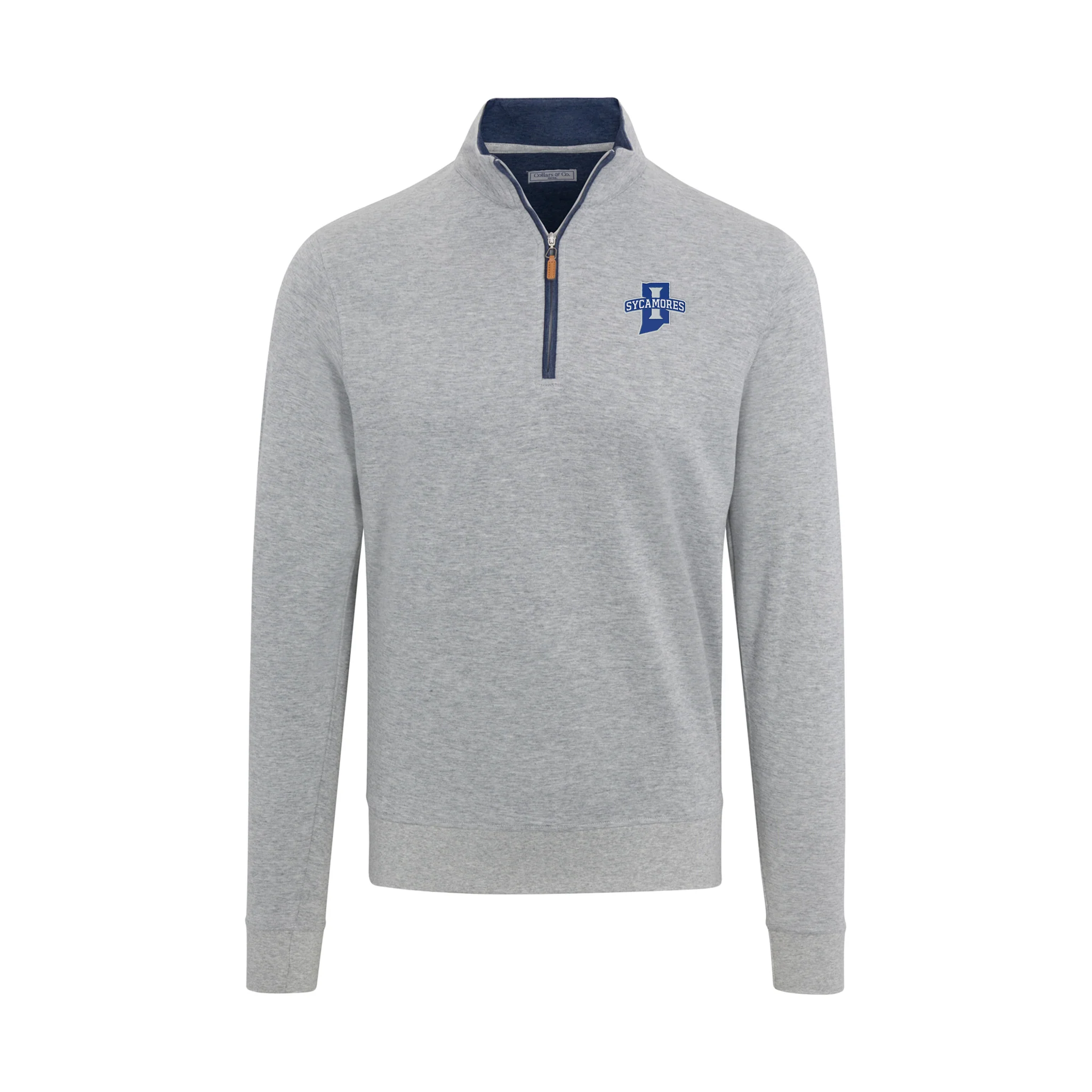 Indiana State Light Grey Heather Cloud Cotton Quarter Zip Pullover