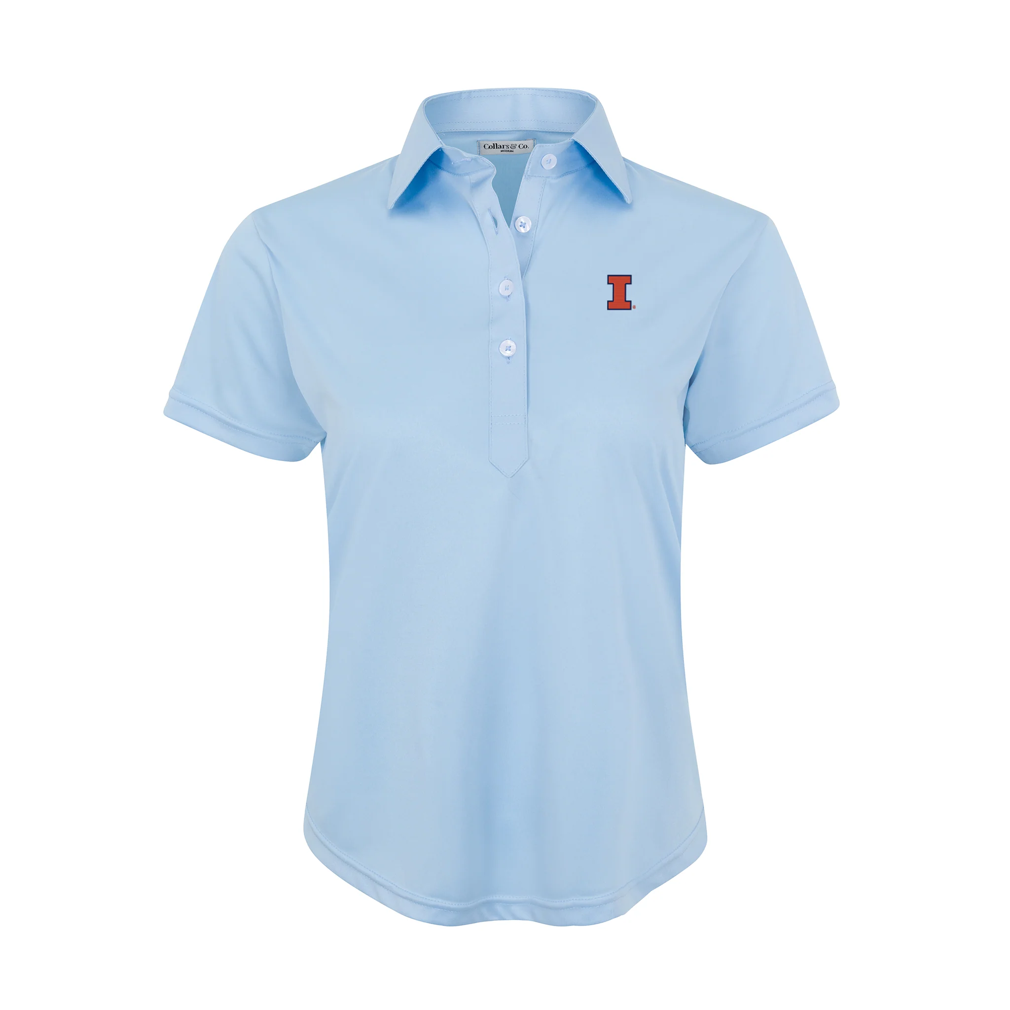 Illinois Women's Cap Sleeve Semi Spread Polo Sky Blue