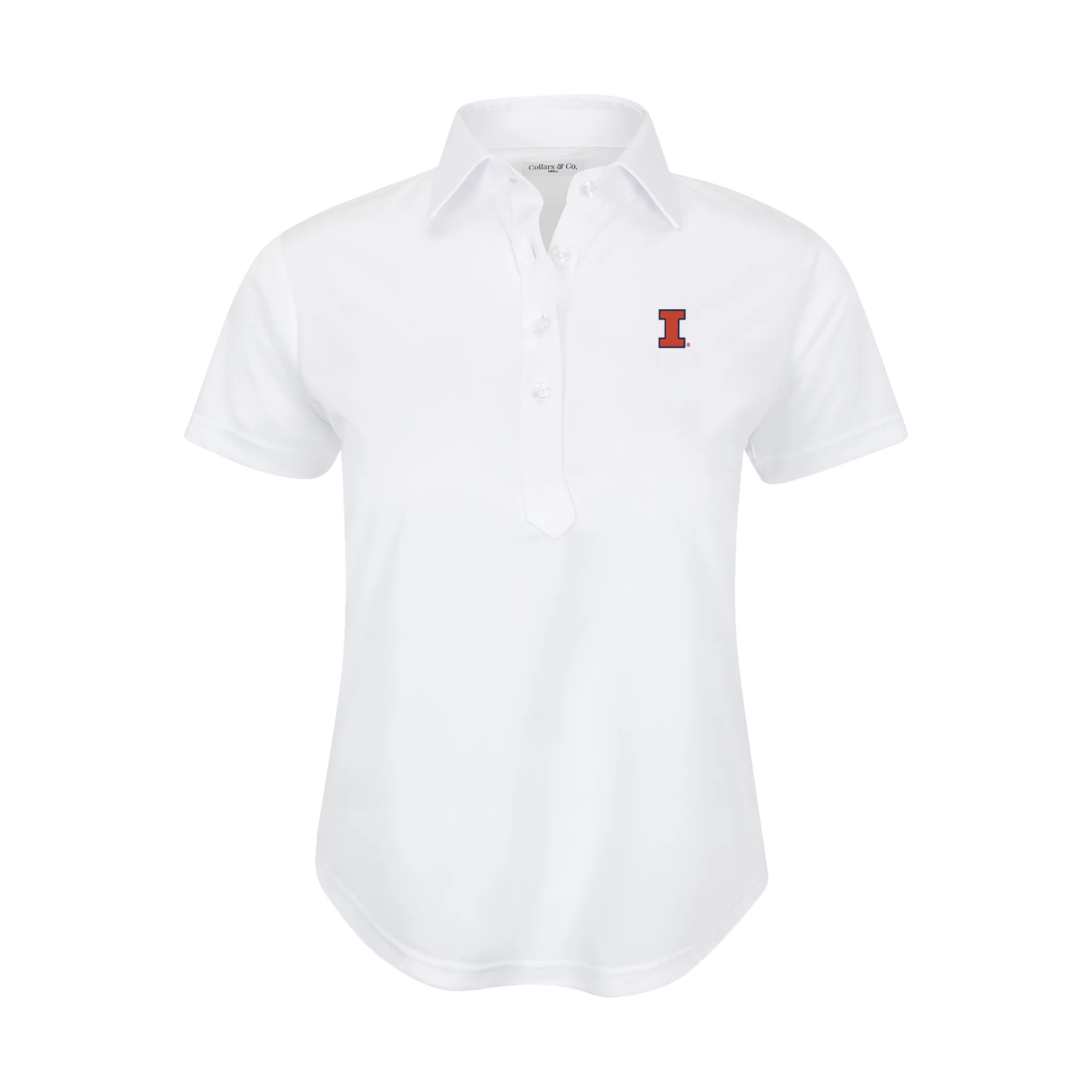 Illinois Women's Cap Sleeve Semi Spread Polo White