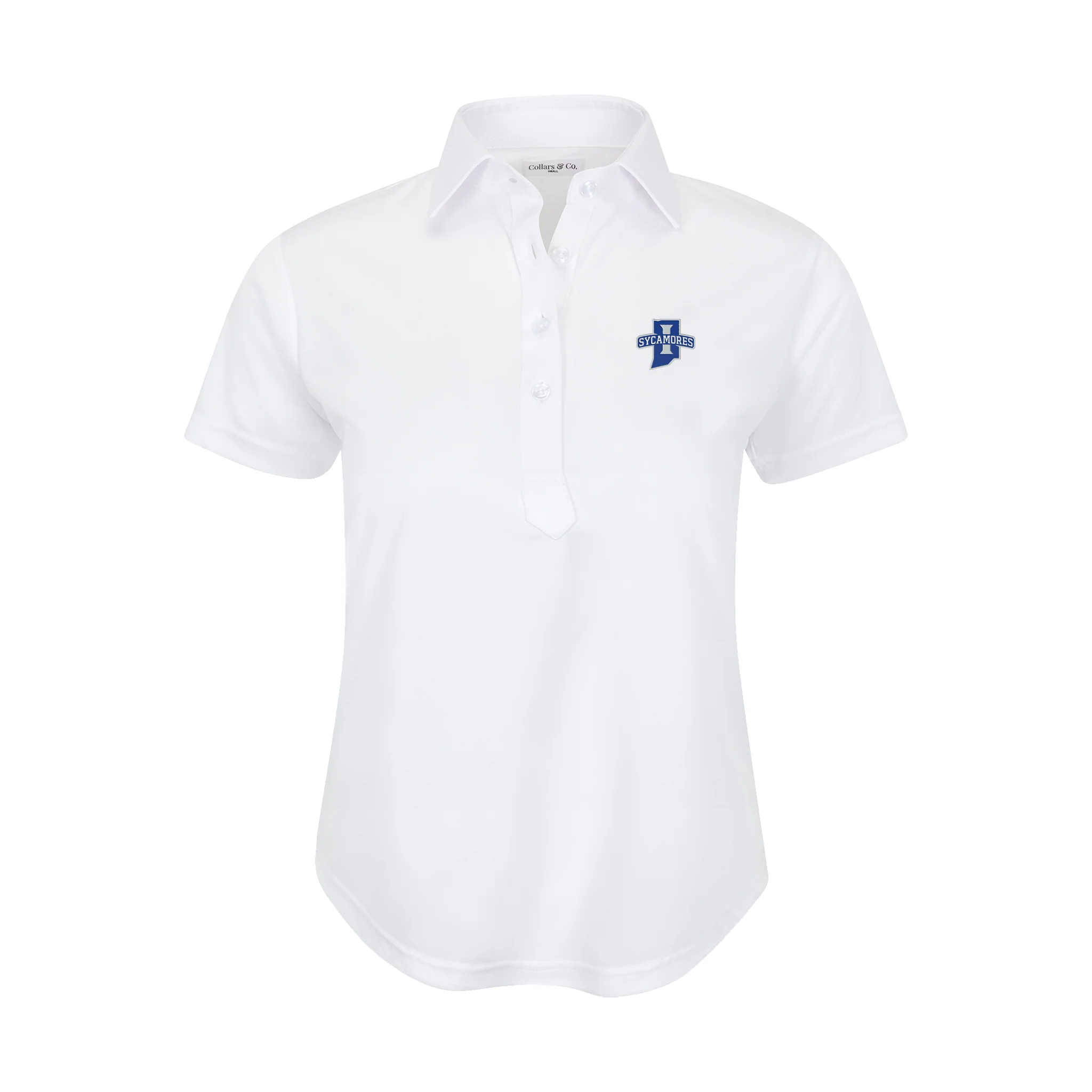 Indiana State Women's Cap Sleeve Semi Spread Polo White