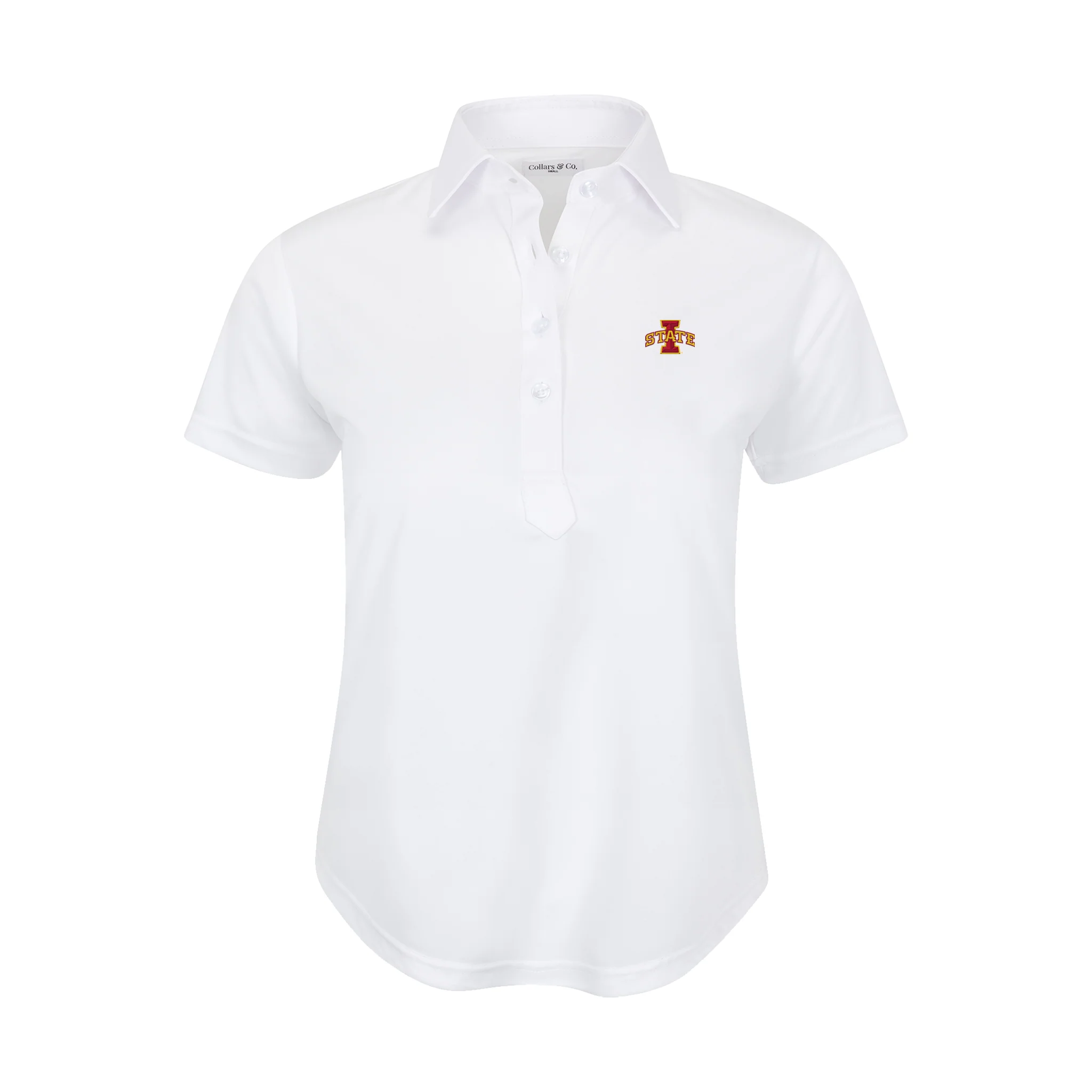 Iowa State Women's Cap Sleeve Semi Spread Polo White