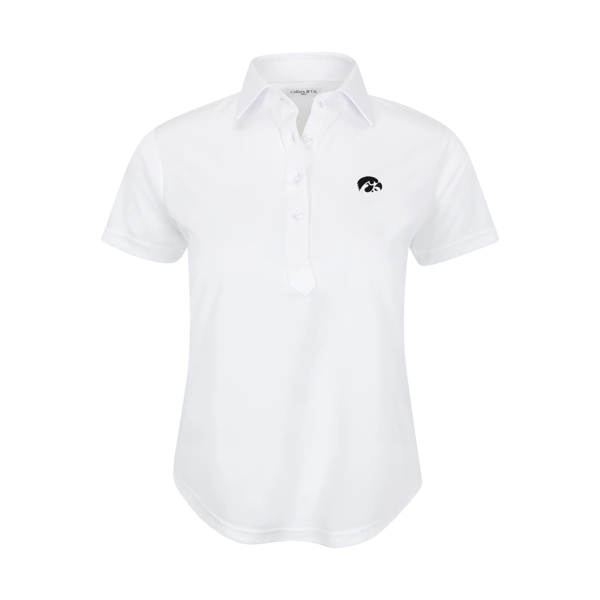 Iowa Women's Cap Sleeve Semi Spread Polo White