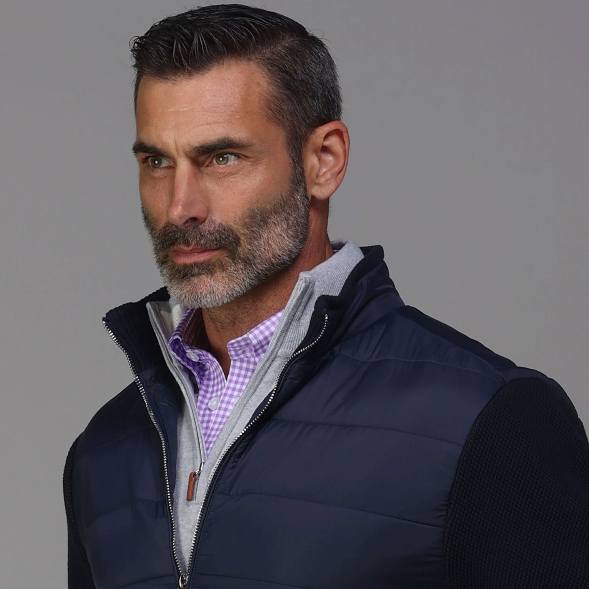 Jackson Knit Puffer Jacket Navy - Image 3