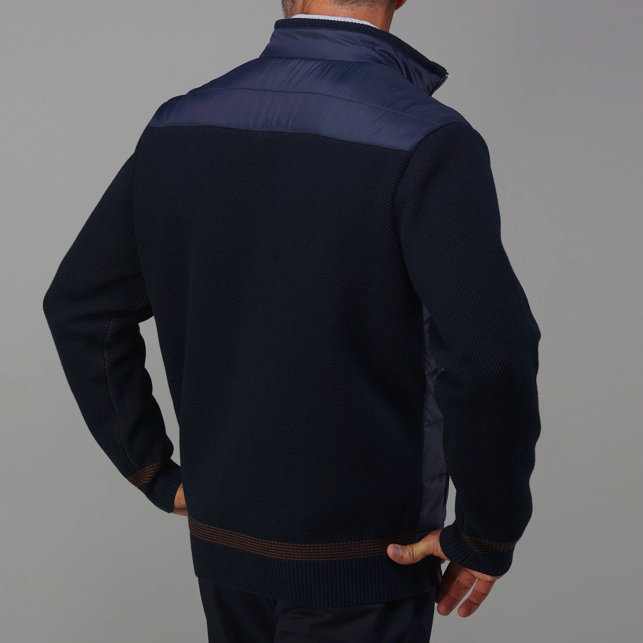 Jackson Knit Puffer Jacket Navy - Image 4