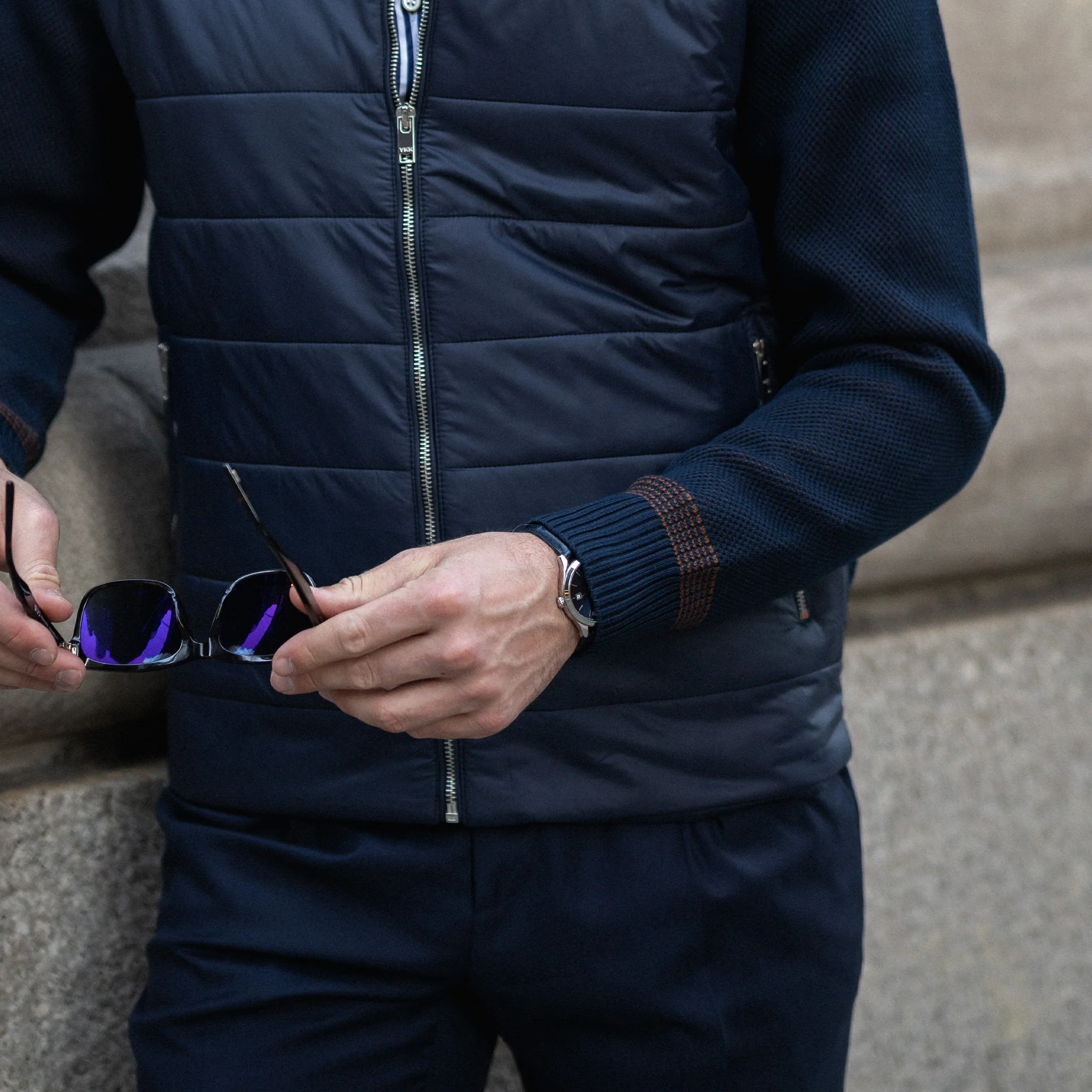 Jackson Knit Puffer Jacket Navy - Image 5