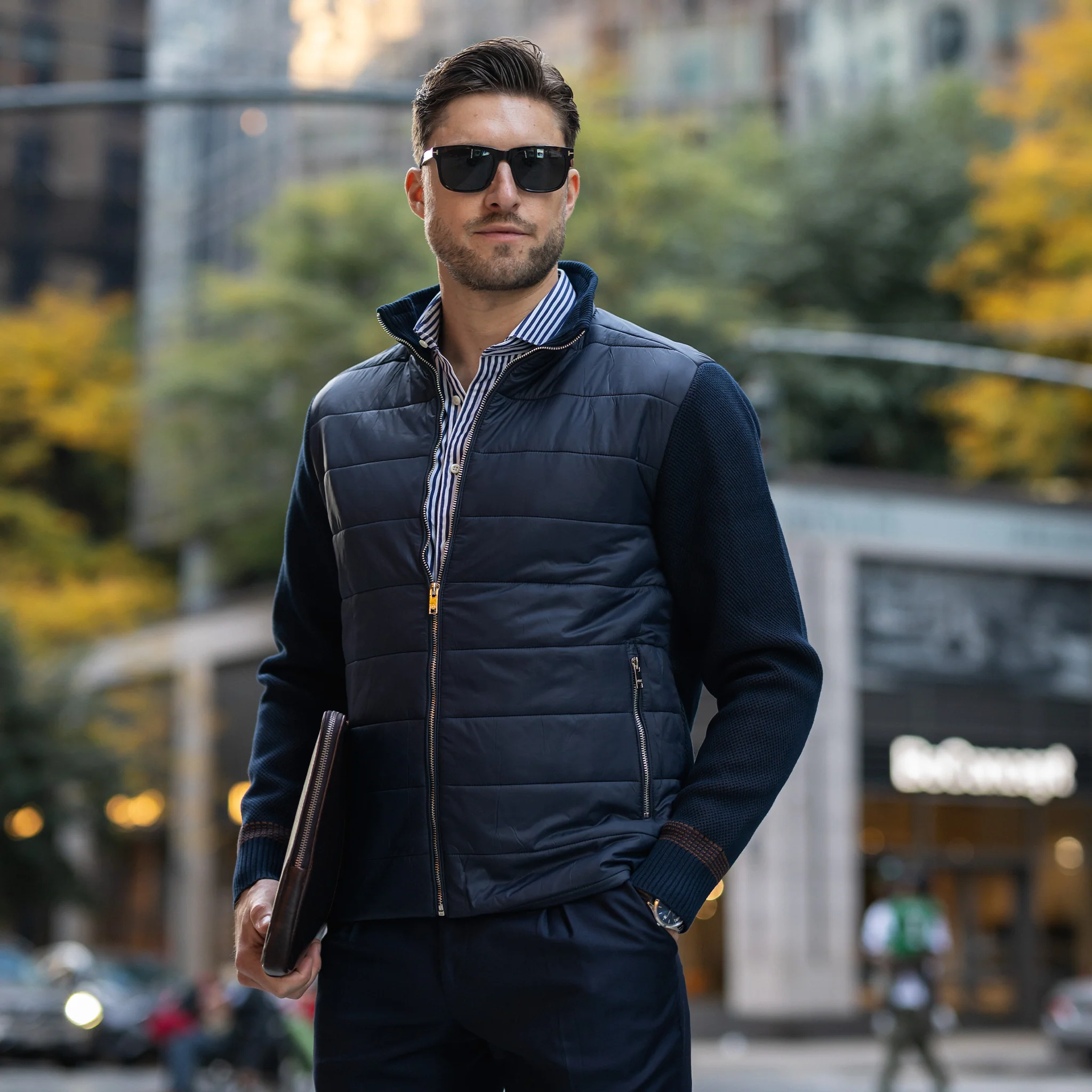 Jackson Knit Puffer Jacket Navy - Image 6