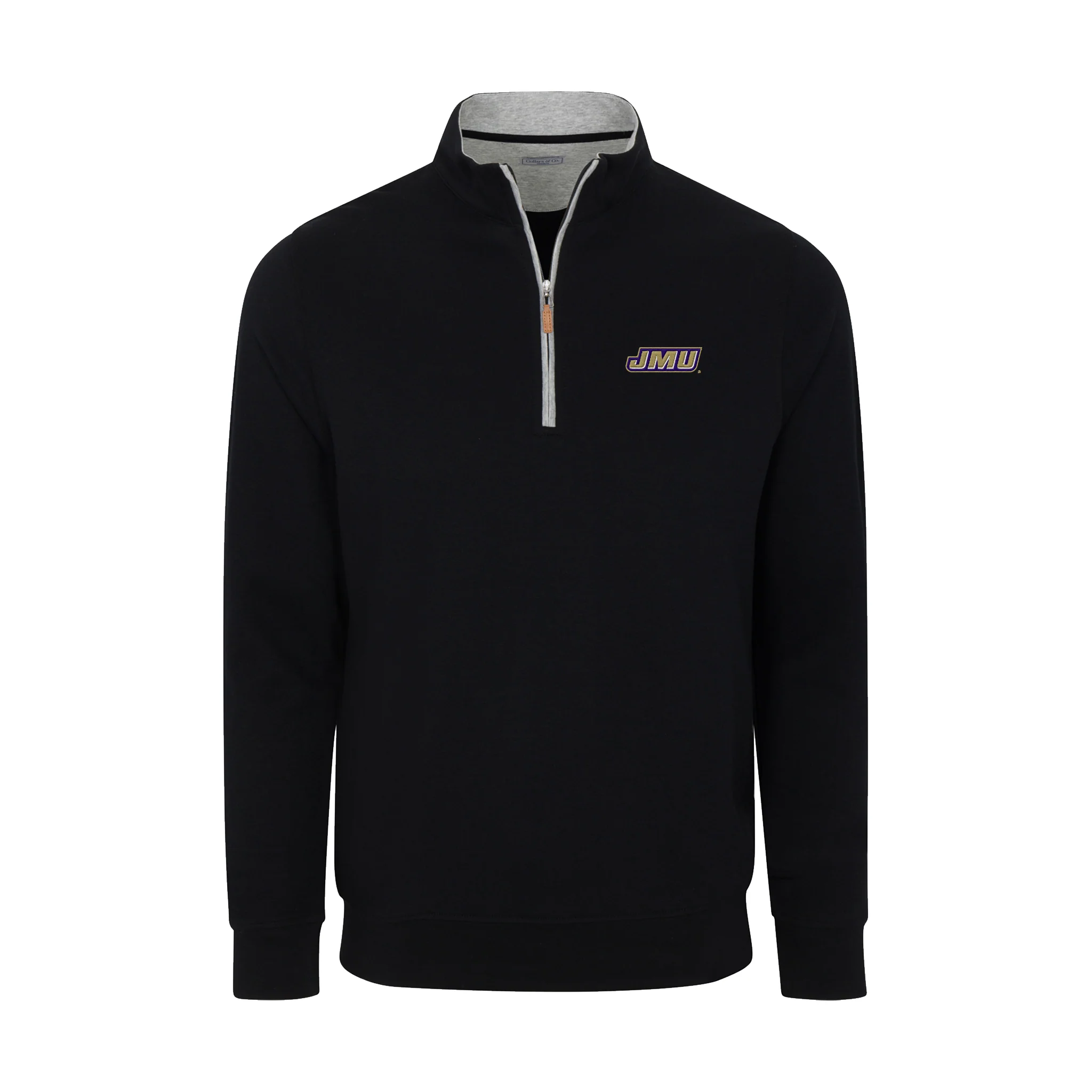 James Madison Black Heather Cloud Cotton Quarter Zip Pullover