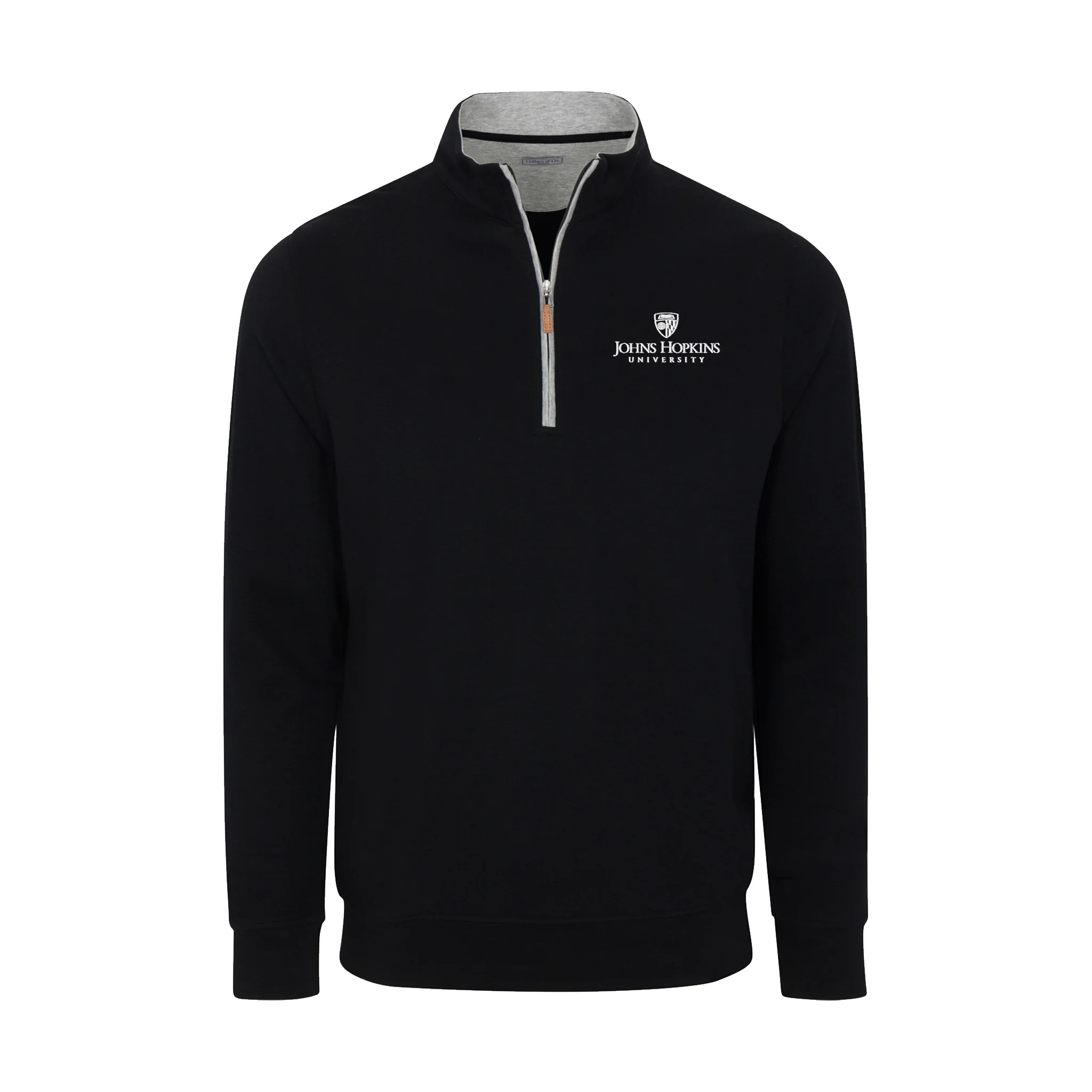 Johns Hopkins Black Heather Cloud Cotton Quarter Zip Pullover