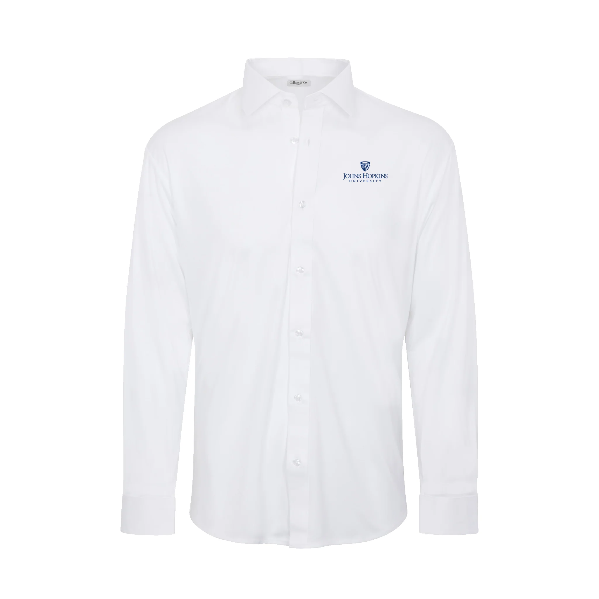 Johns Hopkins Quattro Flex Dress Shirt with Semi-Spread Collar White