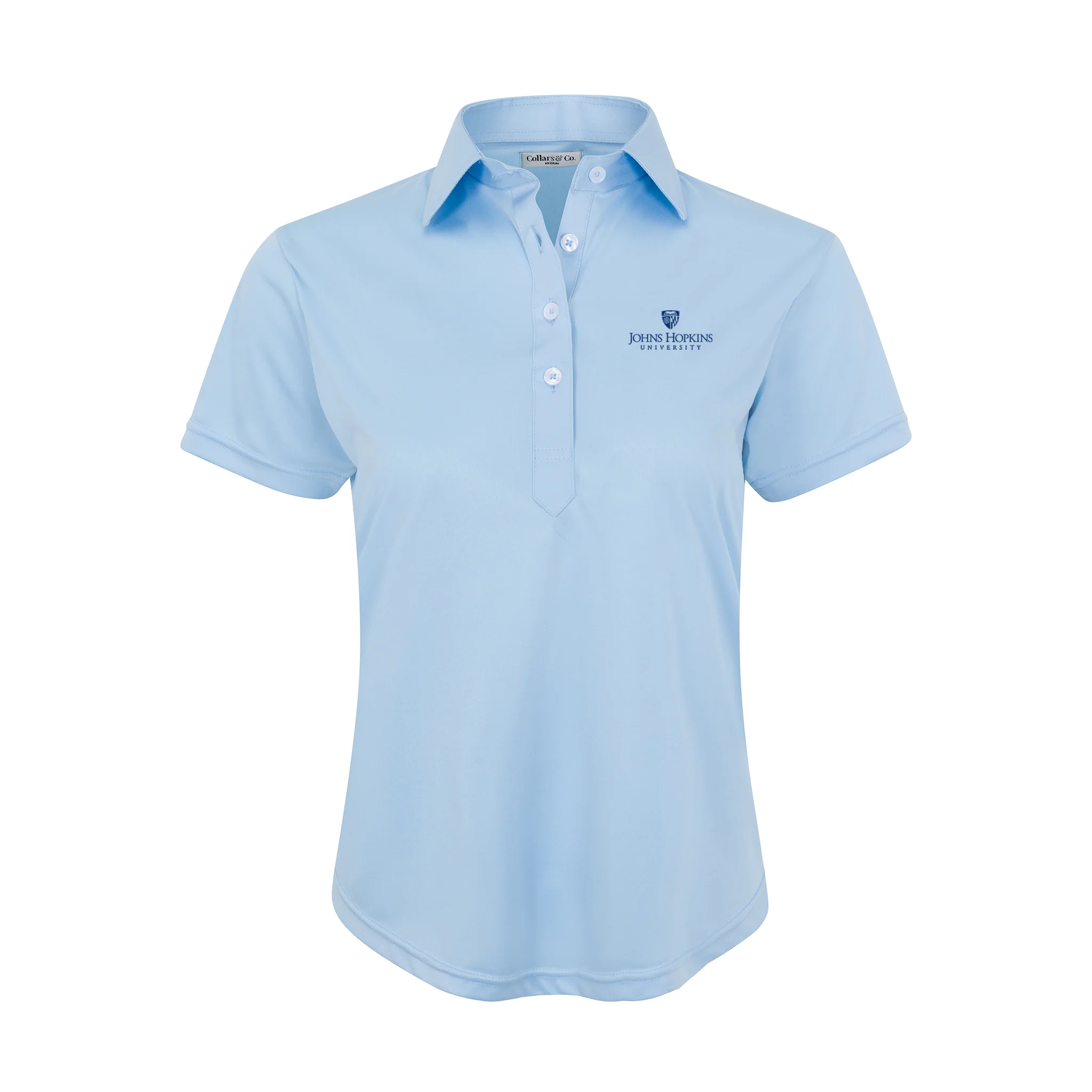 Johns Hopkins Women's Cap Sleeve Semi Spread Polo Sky Blue
