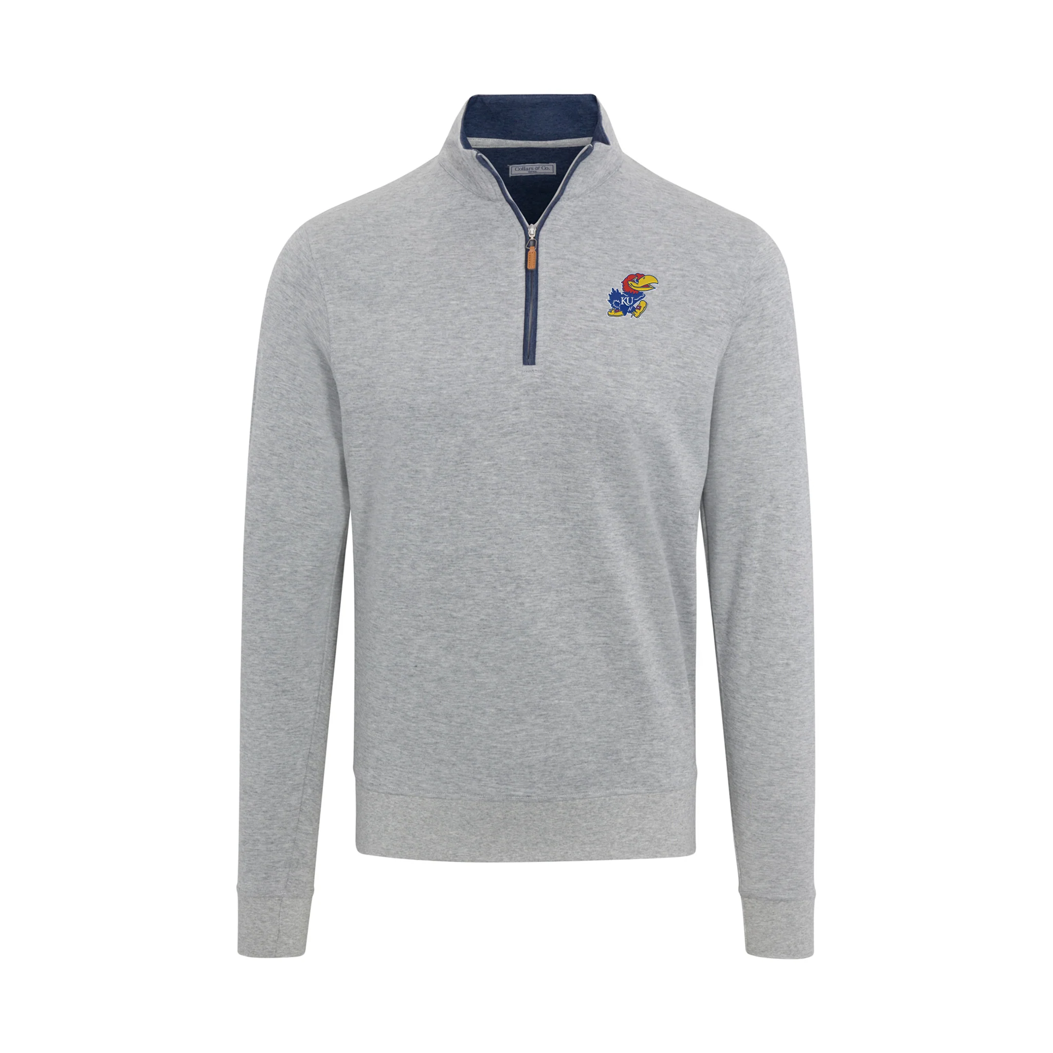 Kansas Light Grey Heather Cloud Cotton Quarter Zip Pullover