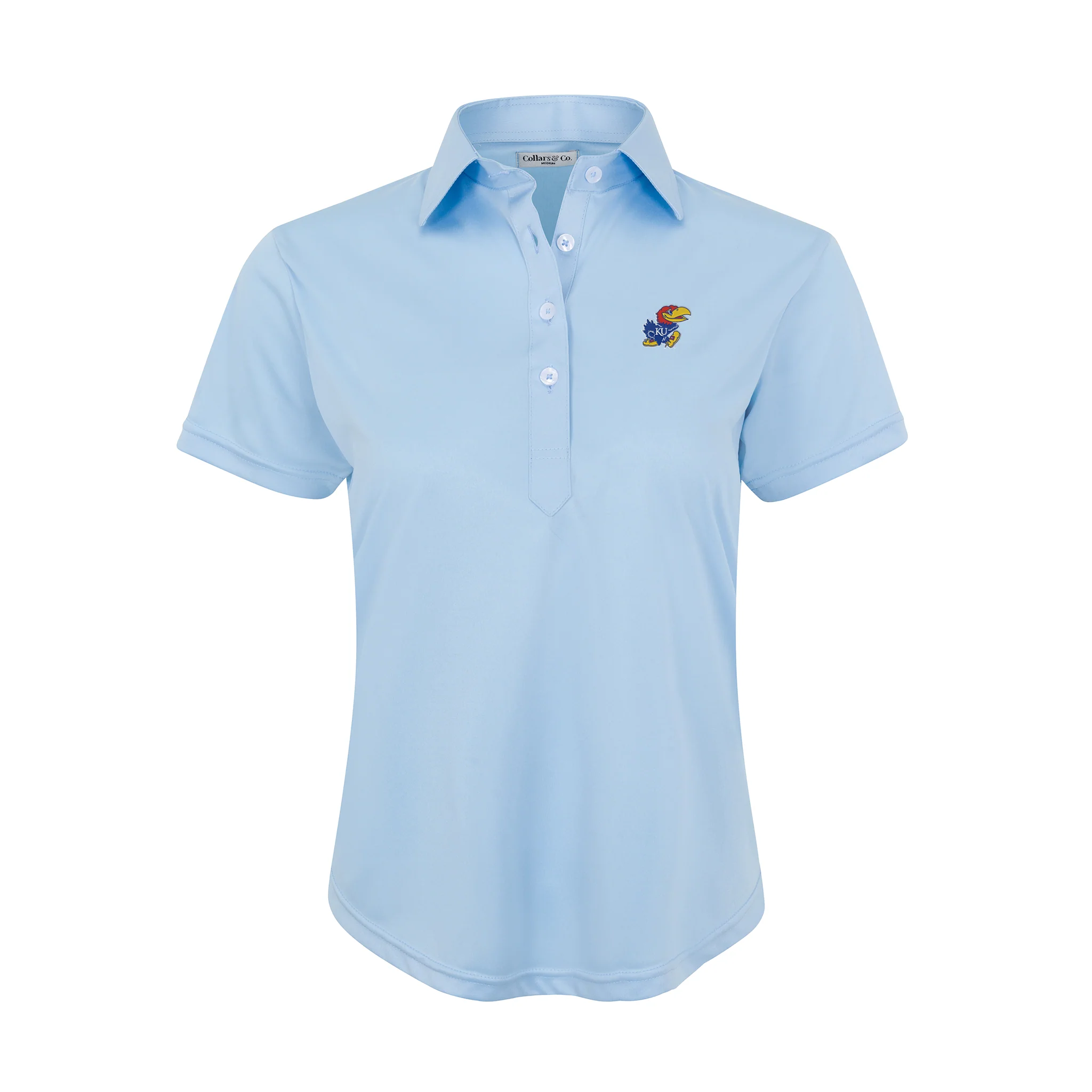 Kansas Women's Cap Sleeve Semi Spread Polo Sky Blue