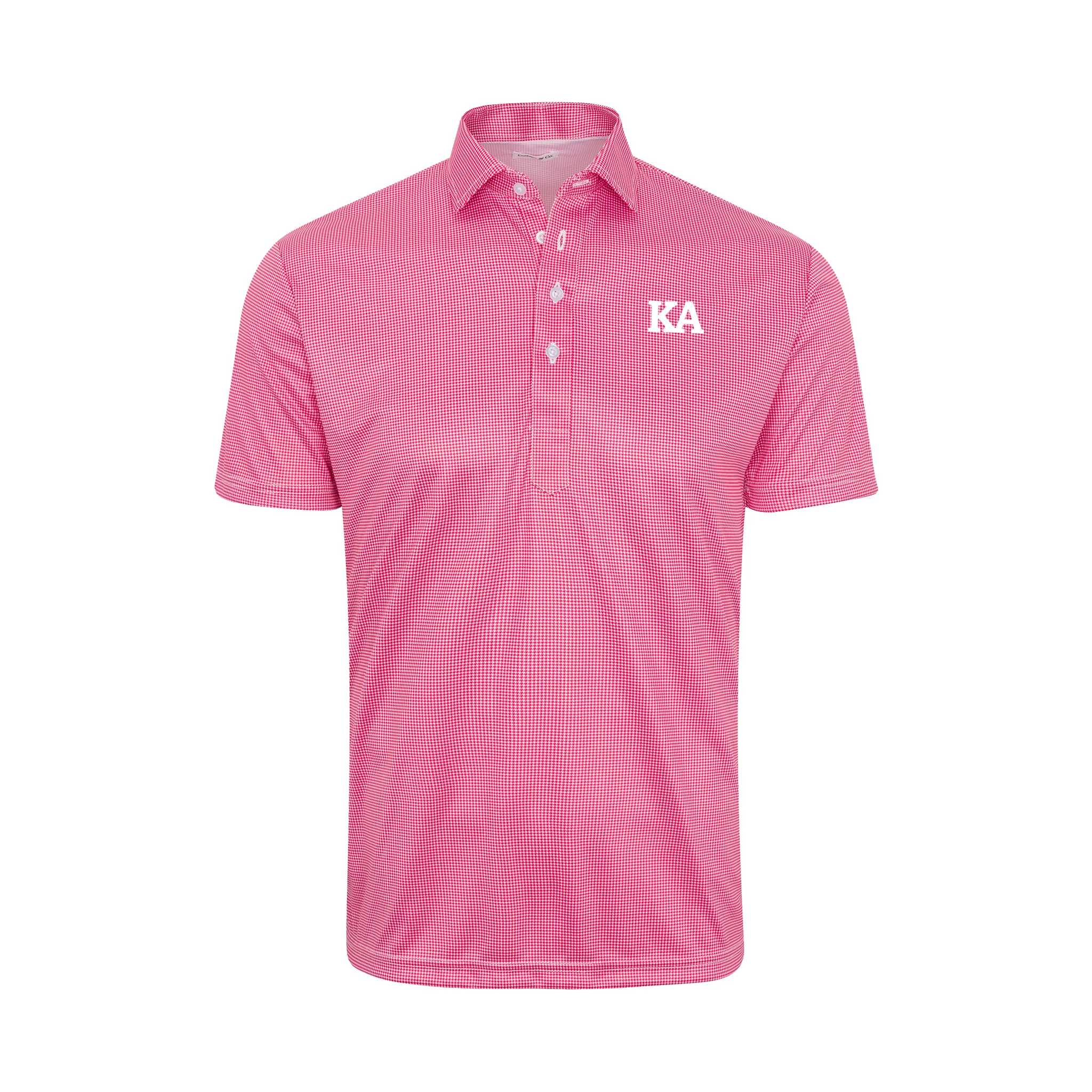 Kappa Alpha Order Semi-Spread Collar Polo Red Houndstooth