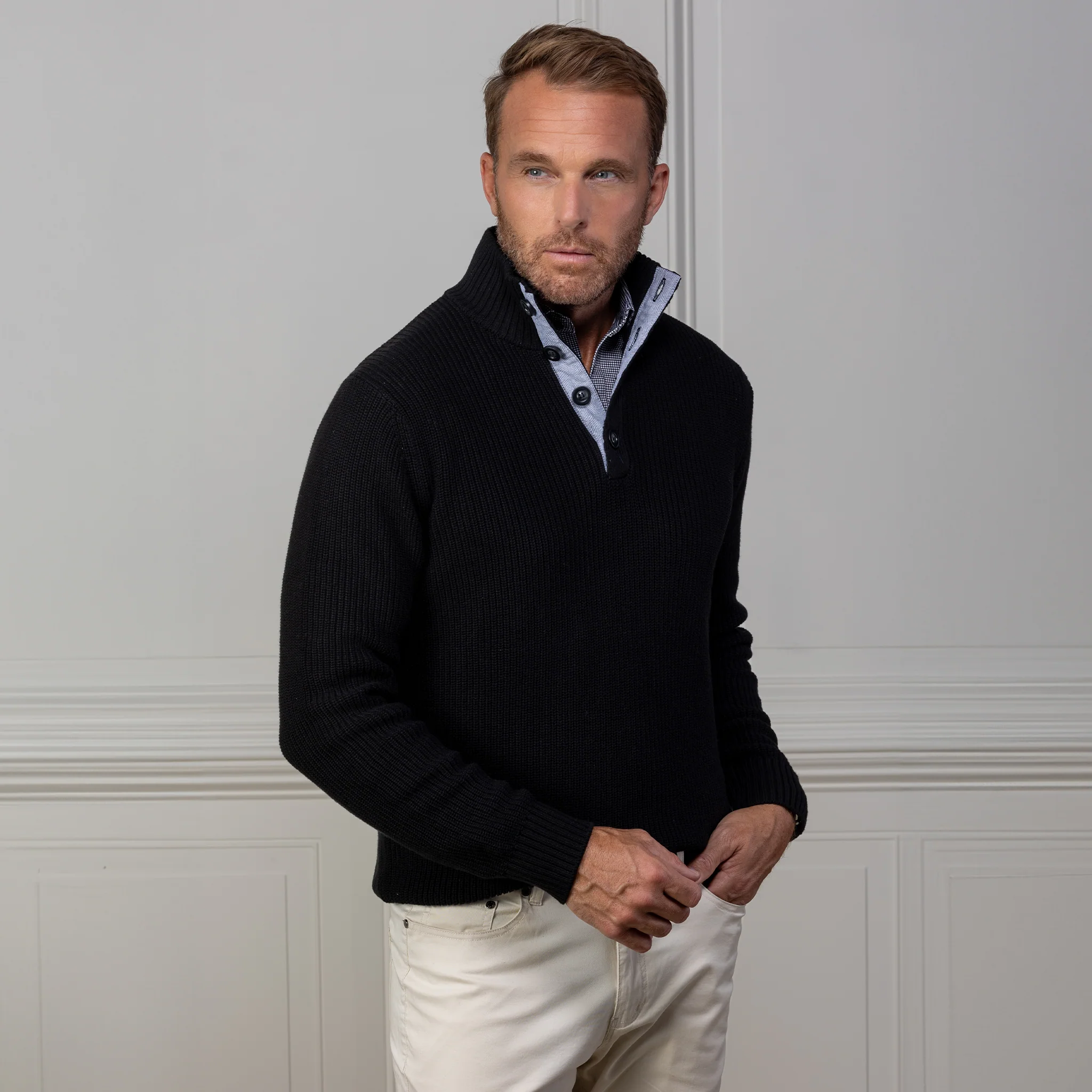 Kennebunkport Black Cotton Sweater - Image 4