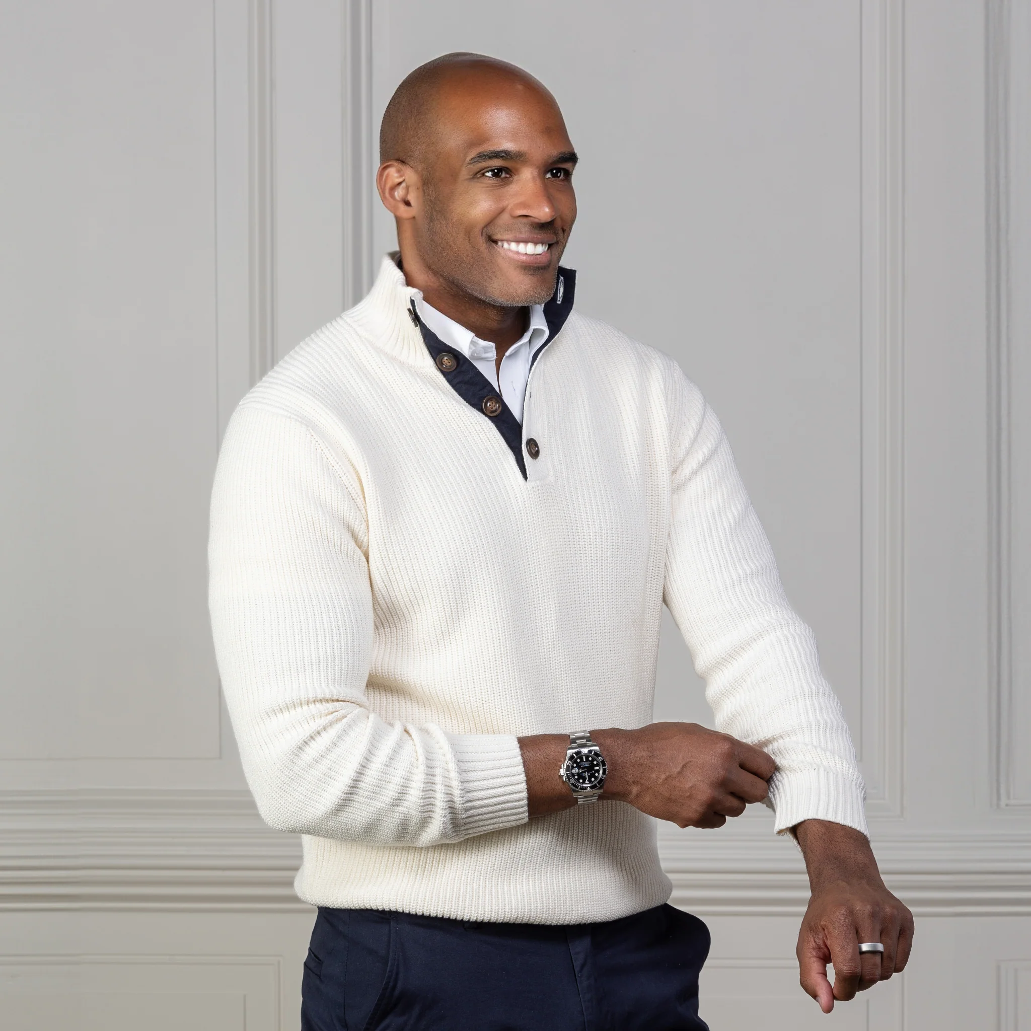 Kennebunkport Cream Cotton Sweater - Image 3
