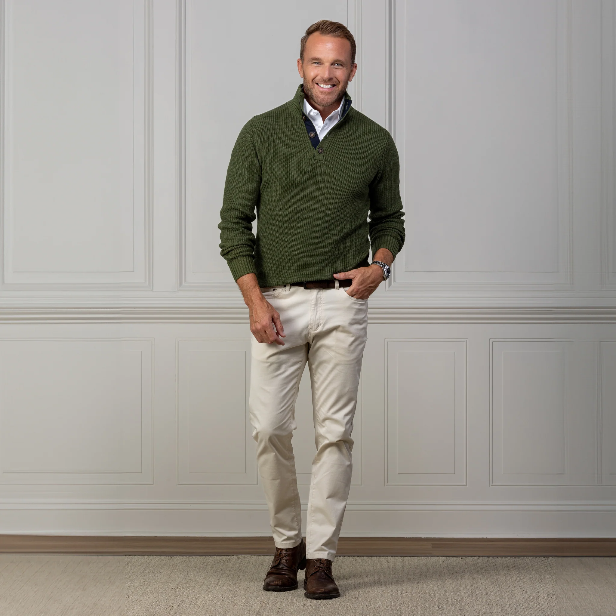 Kennebunkport Green Cotton Sweater - Image 4