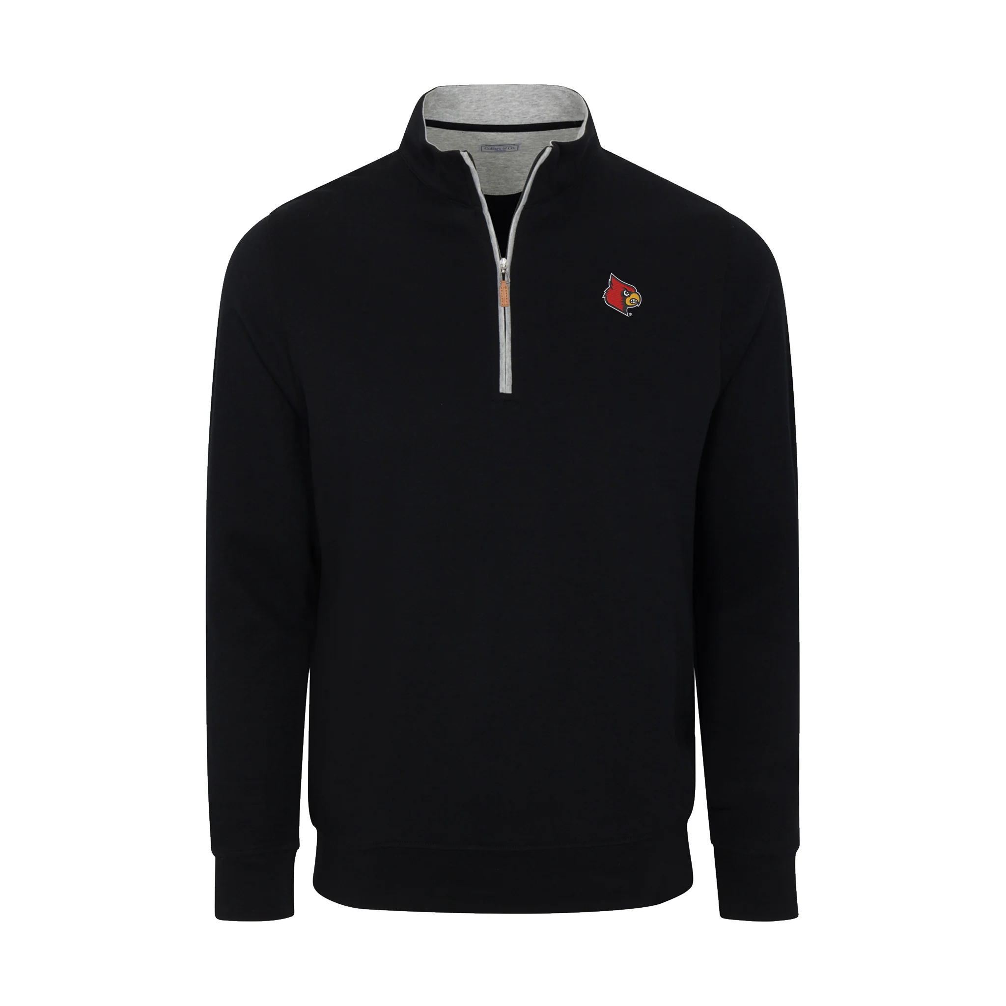 Louisville Black Heather Cloud Cotton Quarter Zip Pullover