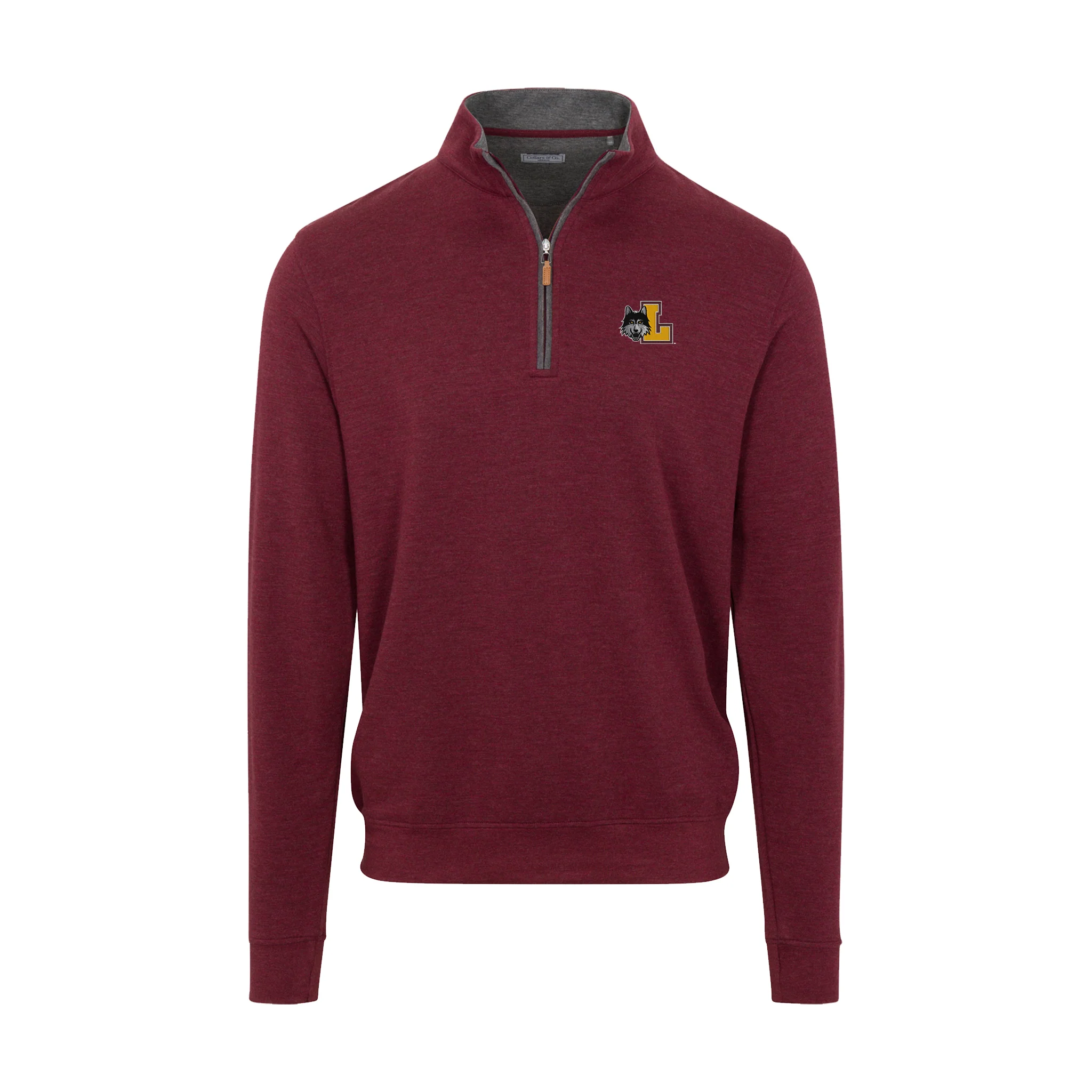 Loyola Chicago Merlot Heather Cloud Cotton Quarter Zip Pullover