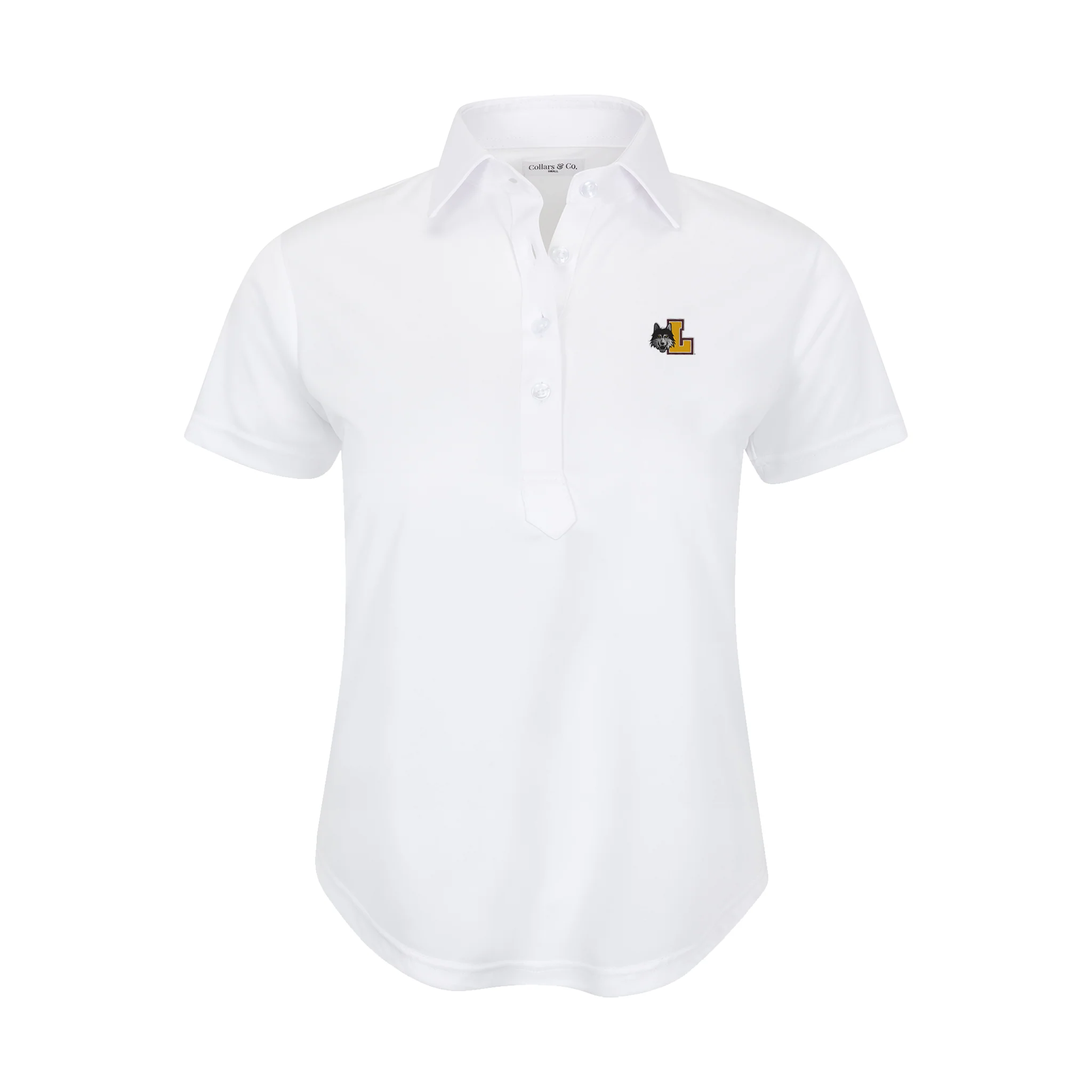 Loyola Chicago Women's Cap Sleeve Semi Spread Polo White