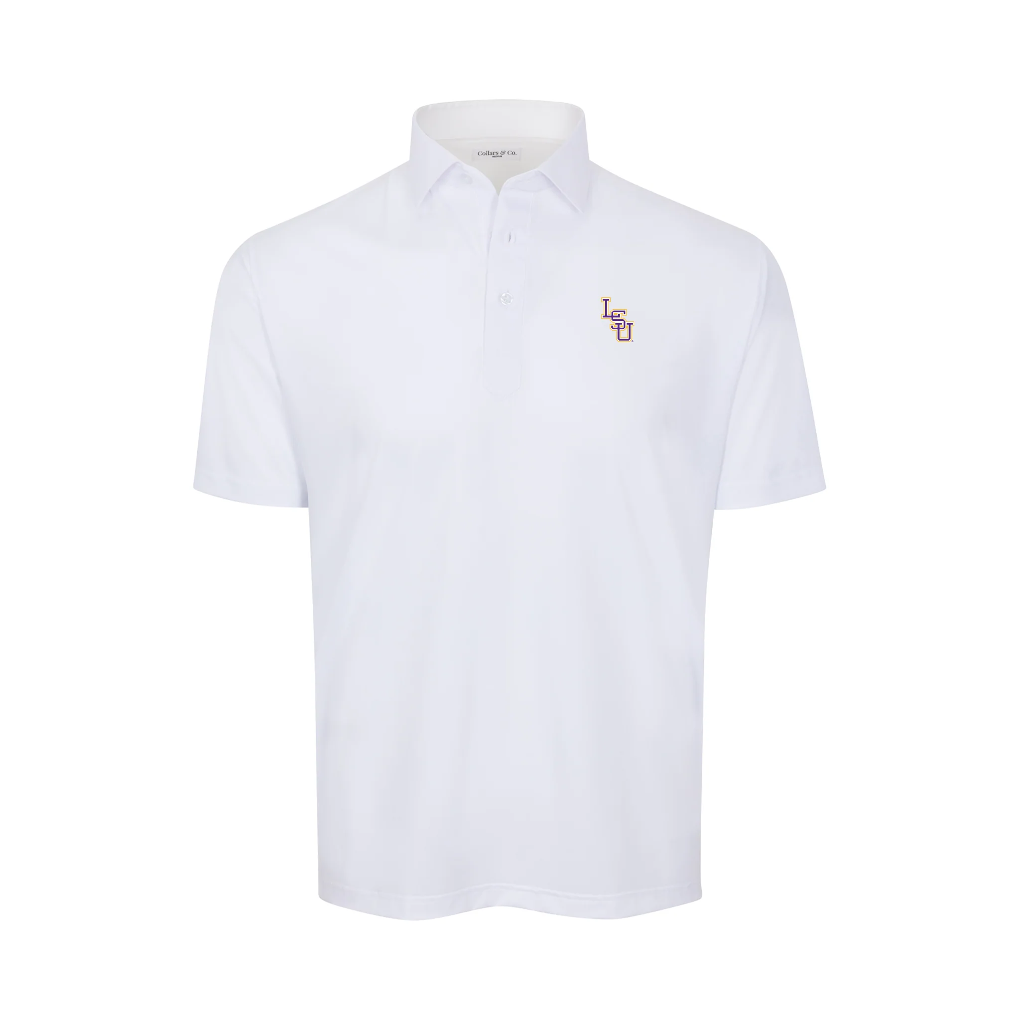 LSU BASE2 Featherweight Flex Polo White