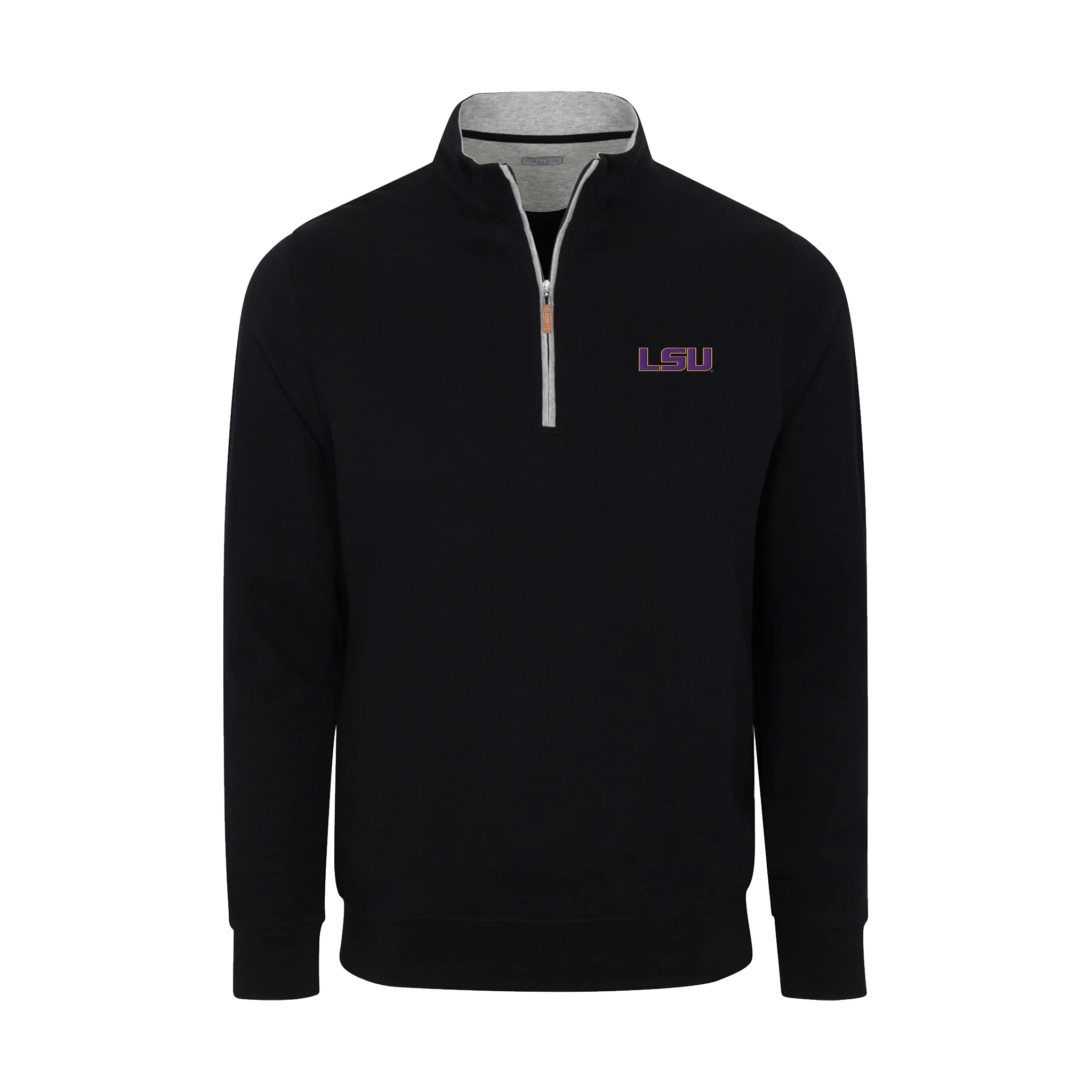 LSU Black Heather Cloud Cotton Quarter Zip Pullover
