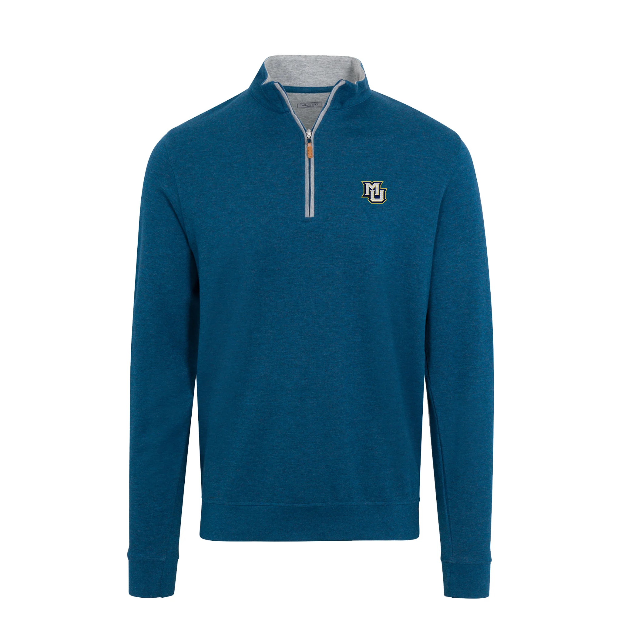 Marquette Indigo Heather Cloud Cotton Quarter Zip Pullover