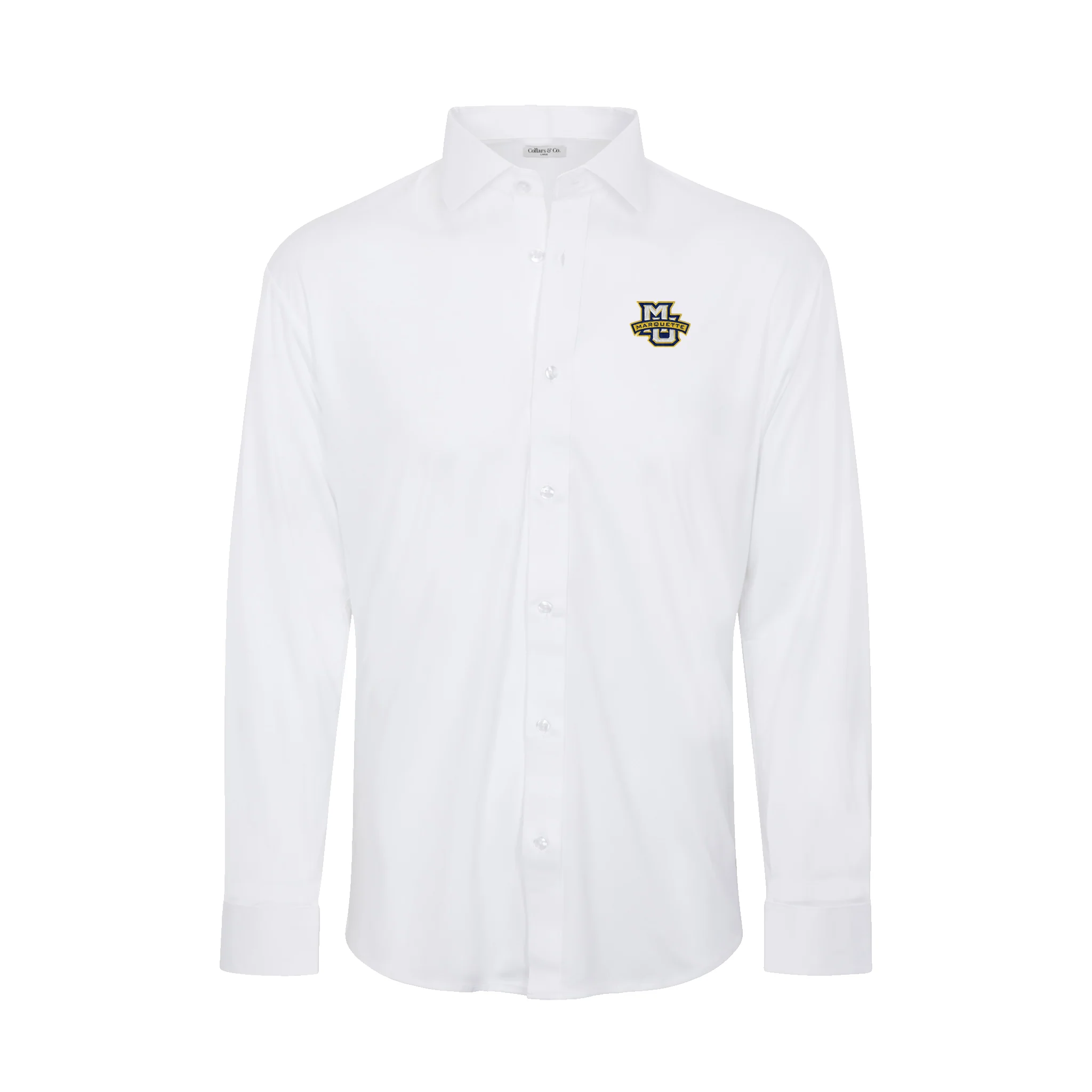 Marquette Quattro Flex Dress Shirt with Semi-Spread Collar White