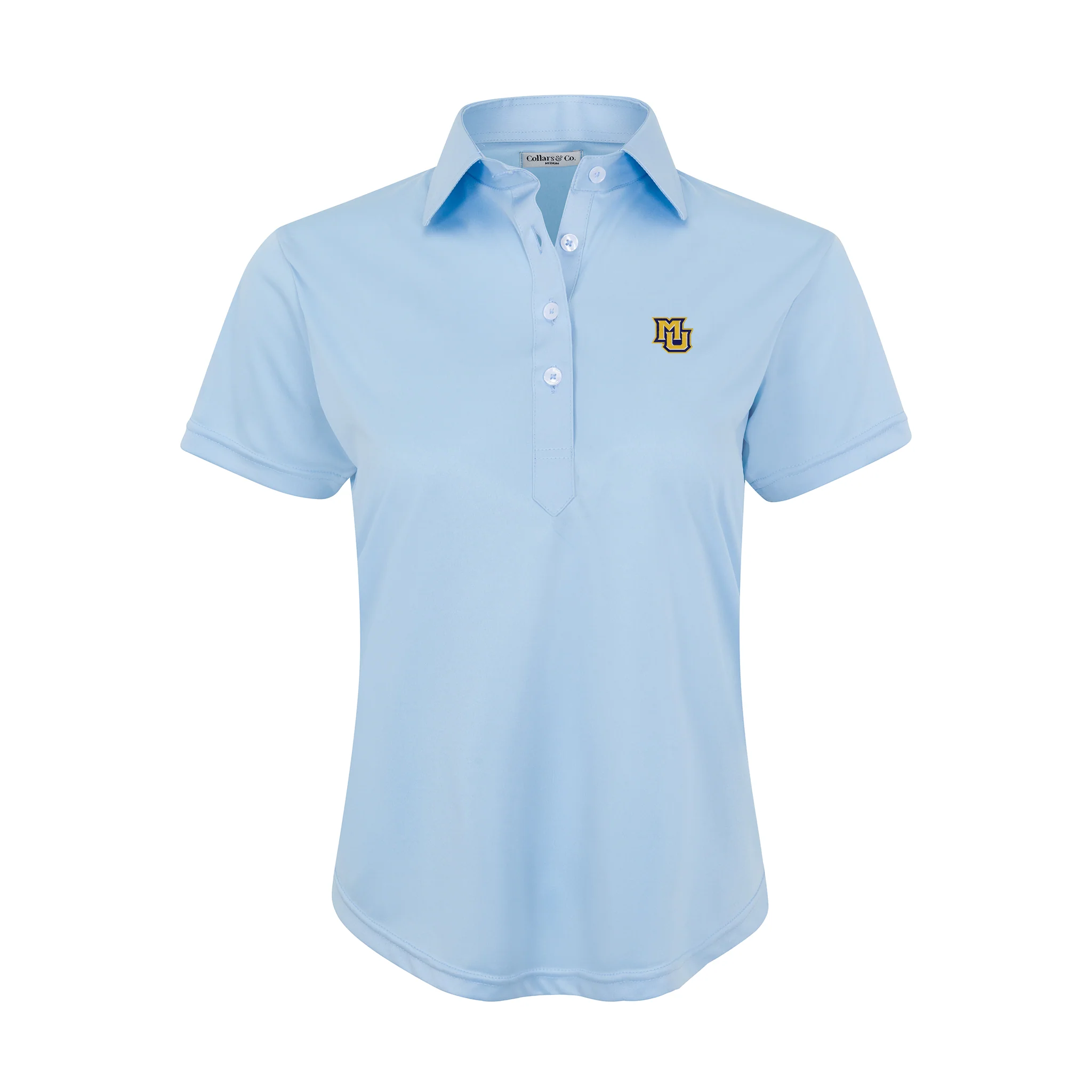 Marquette Women's Cap Sleeve Semi Spread Polo Sky Blue