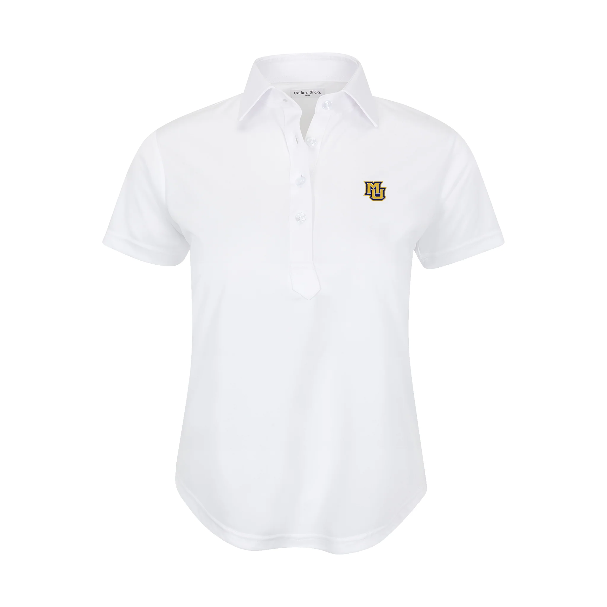 Marquette Women's Cap Sleeve Semi Spread Polo White