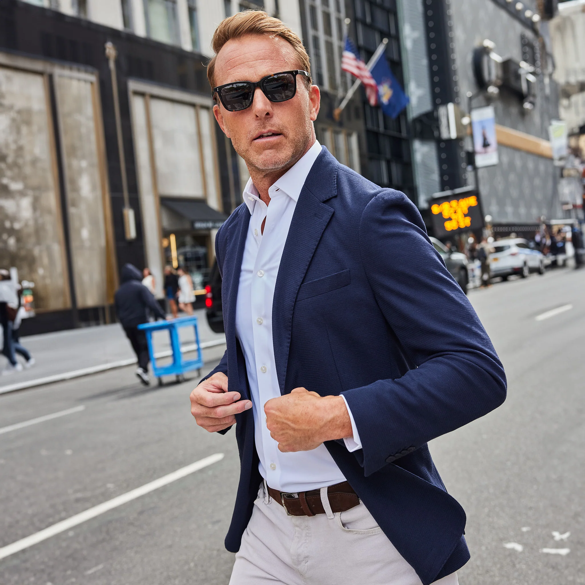 Maverick Knit Deconstructed Blazer Navy - Image 5