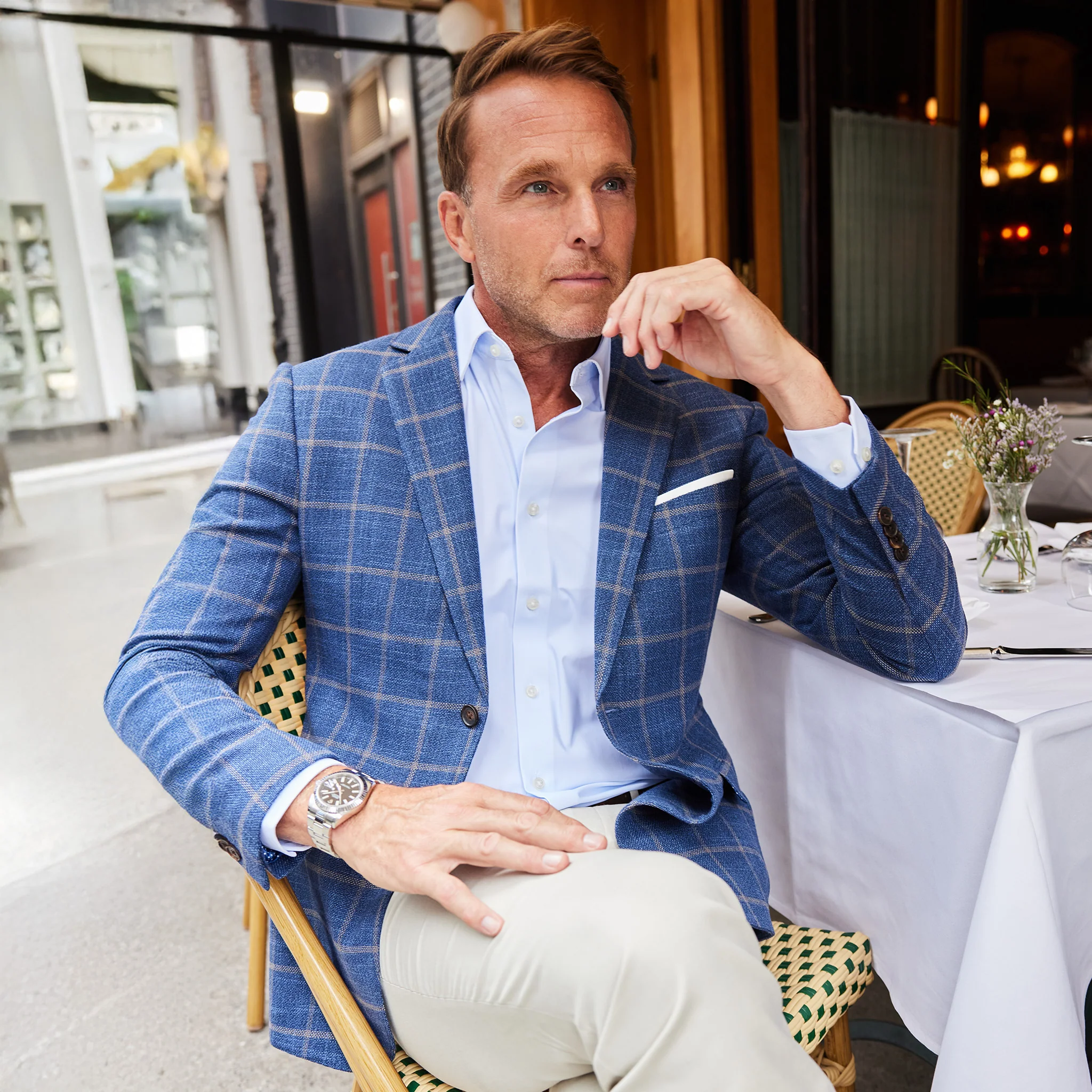 Maverick Travel Blazer Dark Blue Windowpane - Image 4