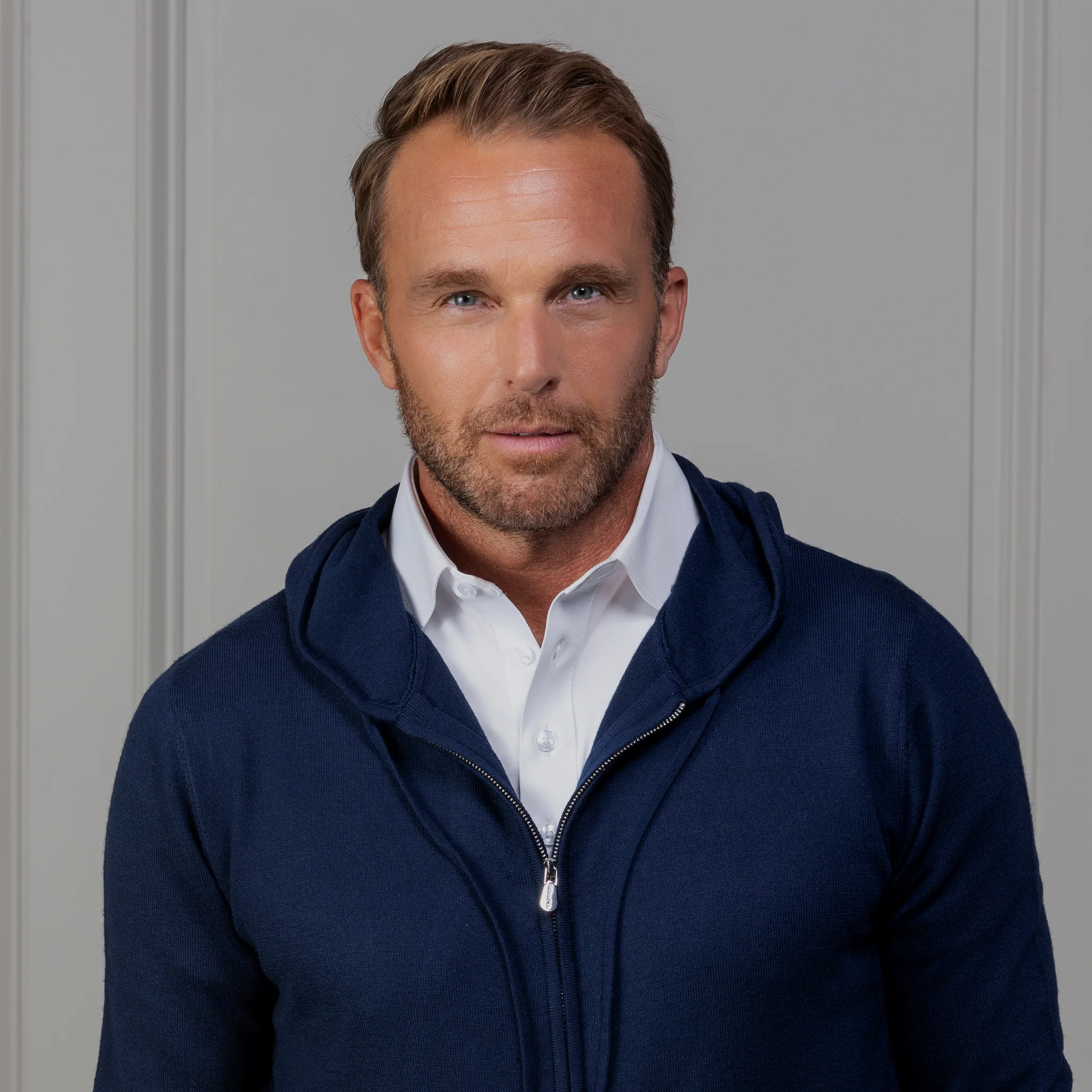 Melbourne Merino Hoodie Navy - Image 5