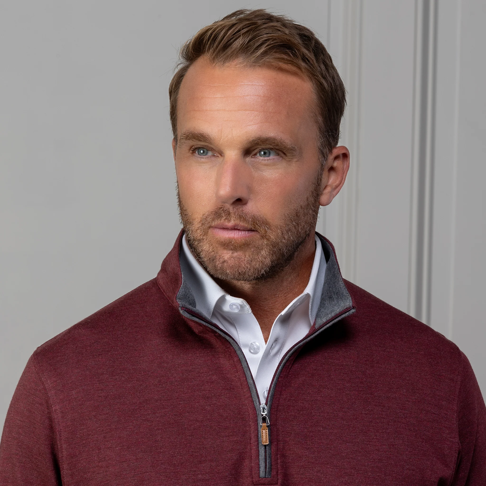 Merlot Heather Cloud Cotton Quarter Zip - Image 3