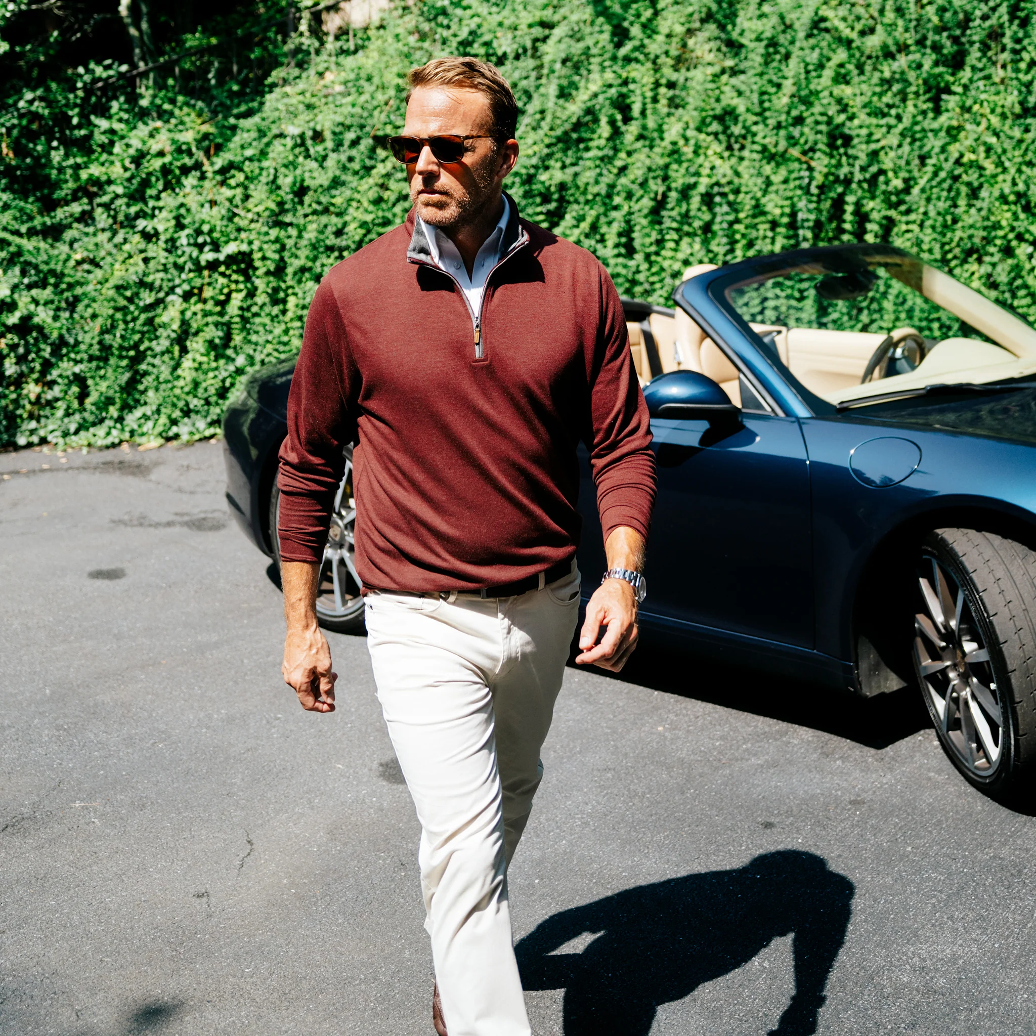 Merlot Heather Cloud Cotton Quarter Zip - Image 6