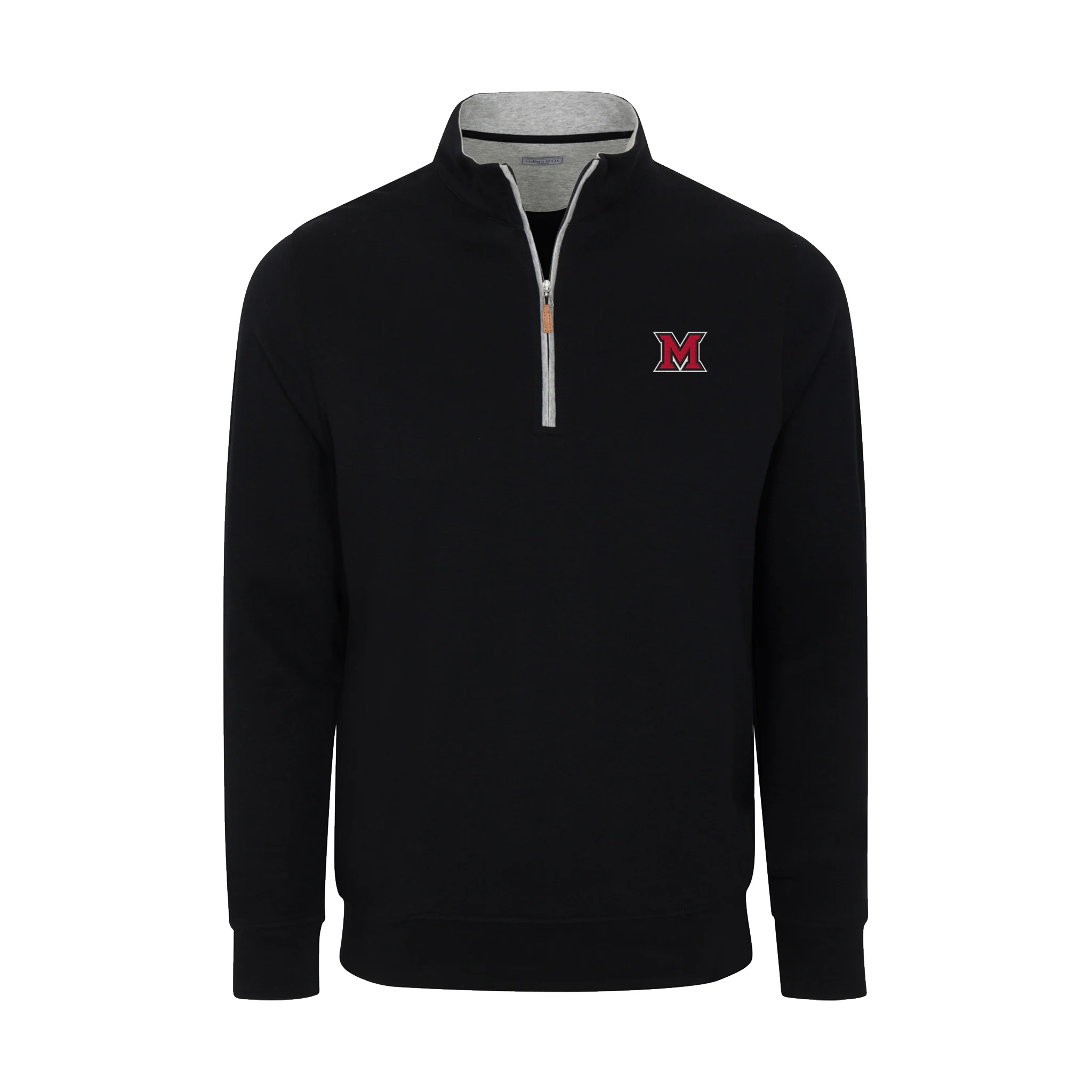 Miami Ohio Black Heather Cloud Cotton Quarter Zip Pullover