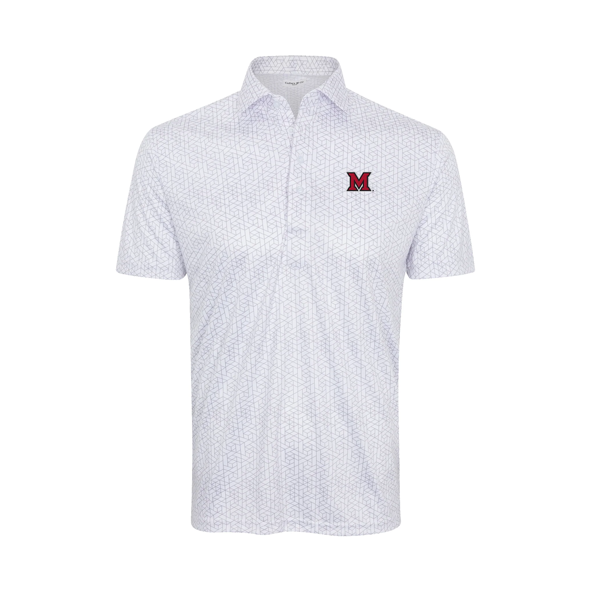 Miami Ohio Semi-Spread Collar Polo White Geo