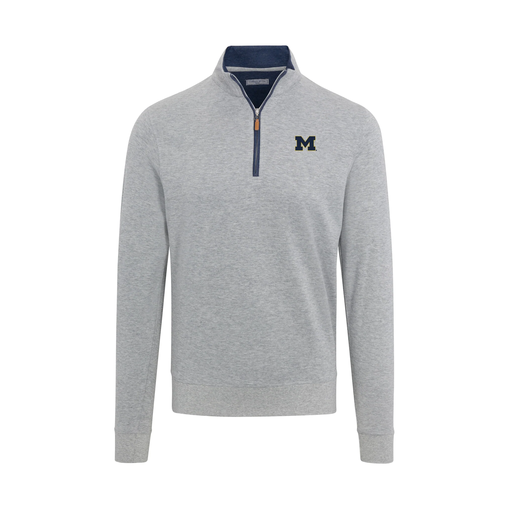Michigan Light Grey Heather Cloud Cotton Quarter Zip Pullover
