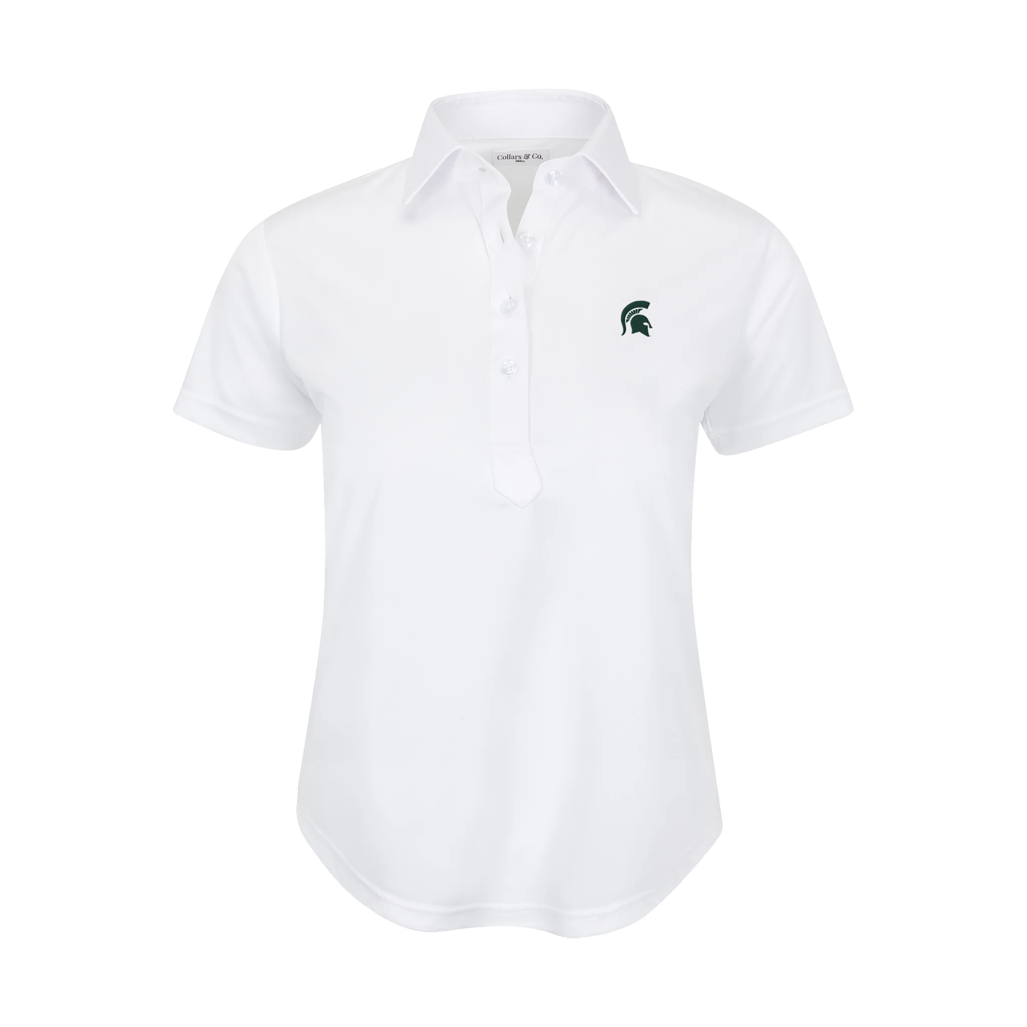 Michigan State Women's Cap Sleeve Semi Spread Polo White
