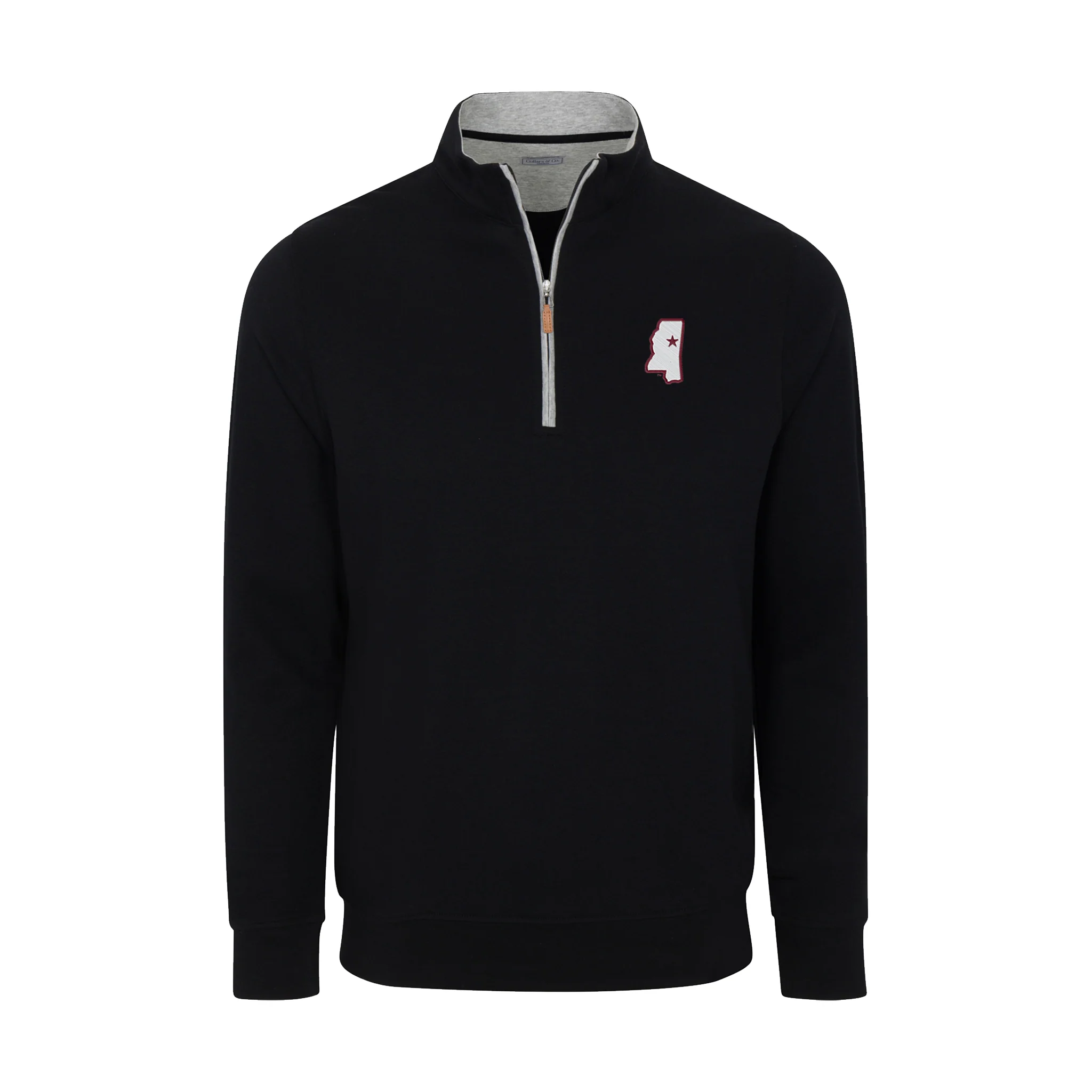 Mississippi State Black Heather Cloud Cotton Quarter Zip Pullover