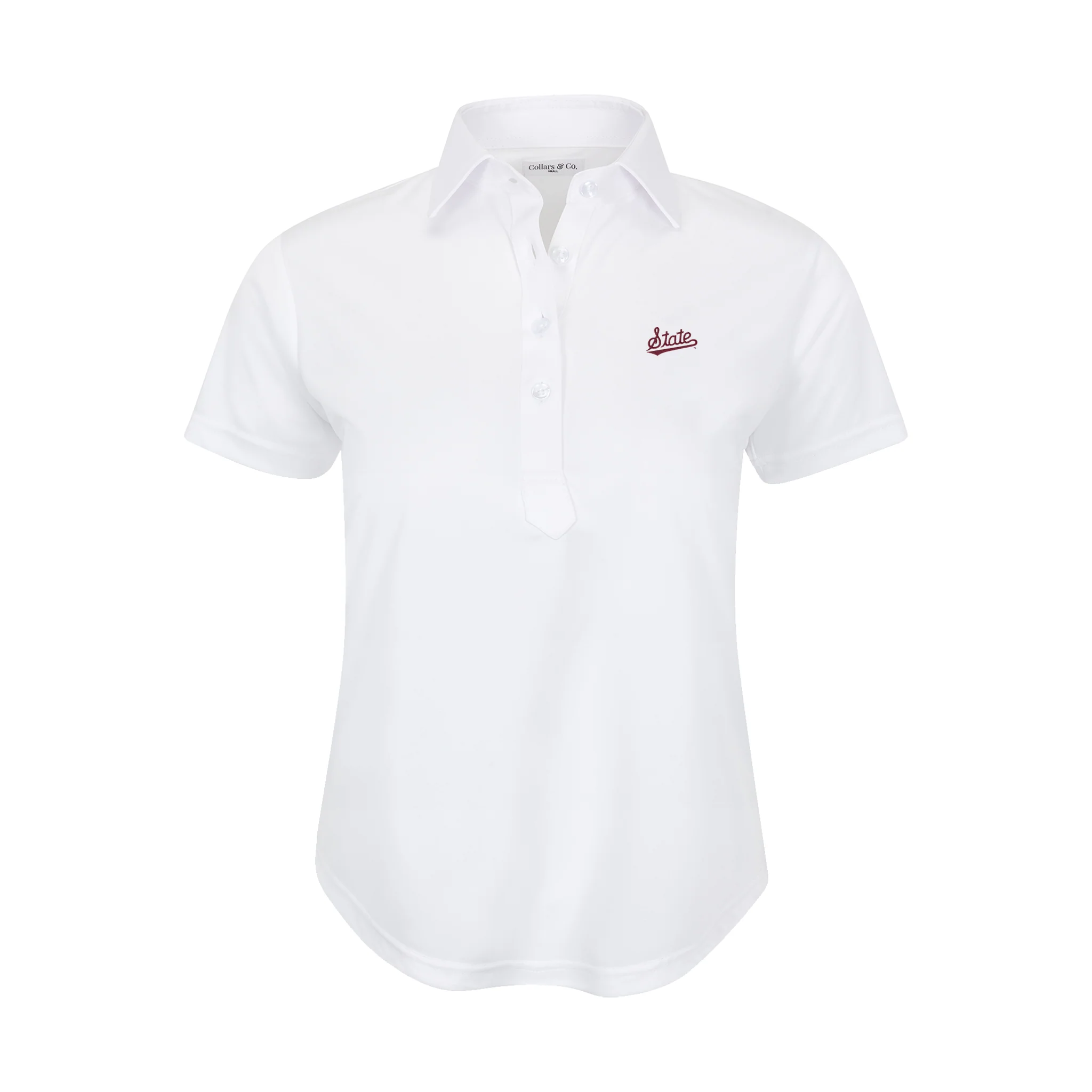 Mississippi State Women's Cap Sleeve Semi Spread Polo White