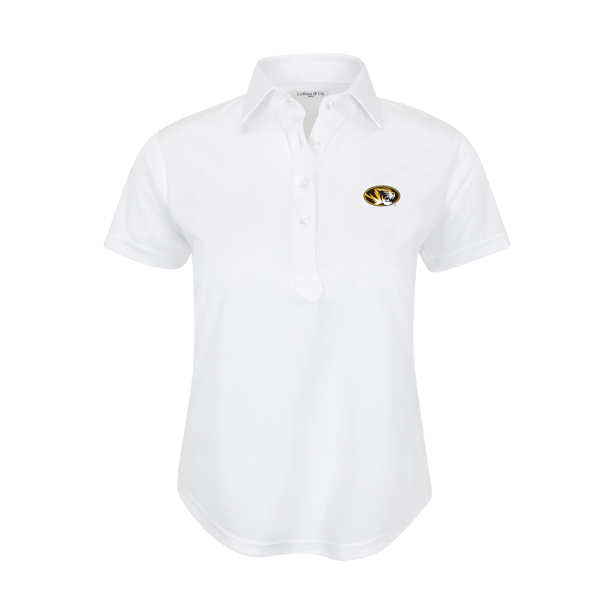 Missouri Women's Cap Sleeve Semi Spread Polo White