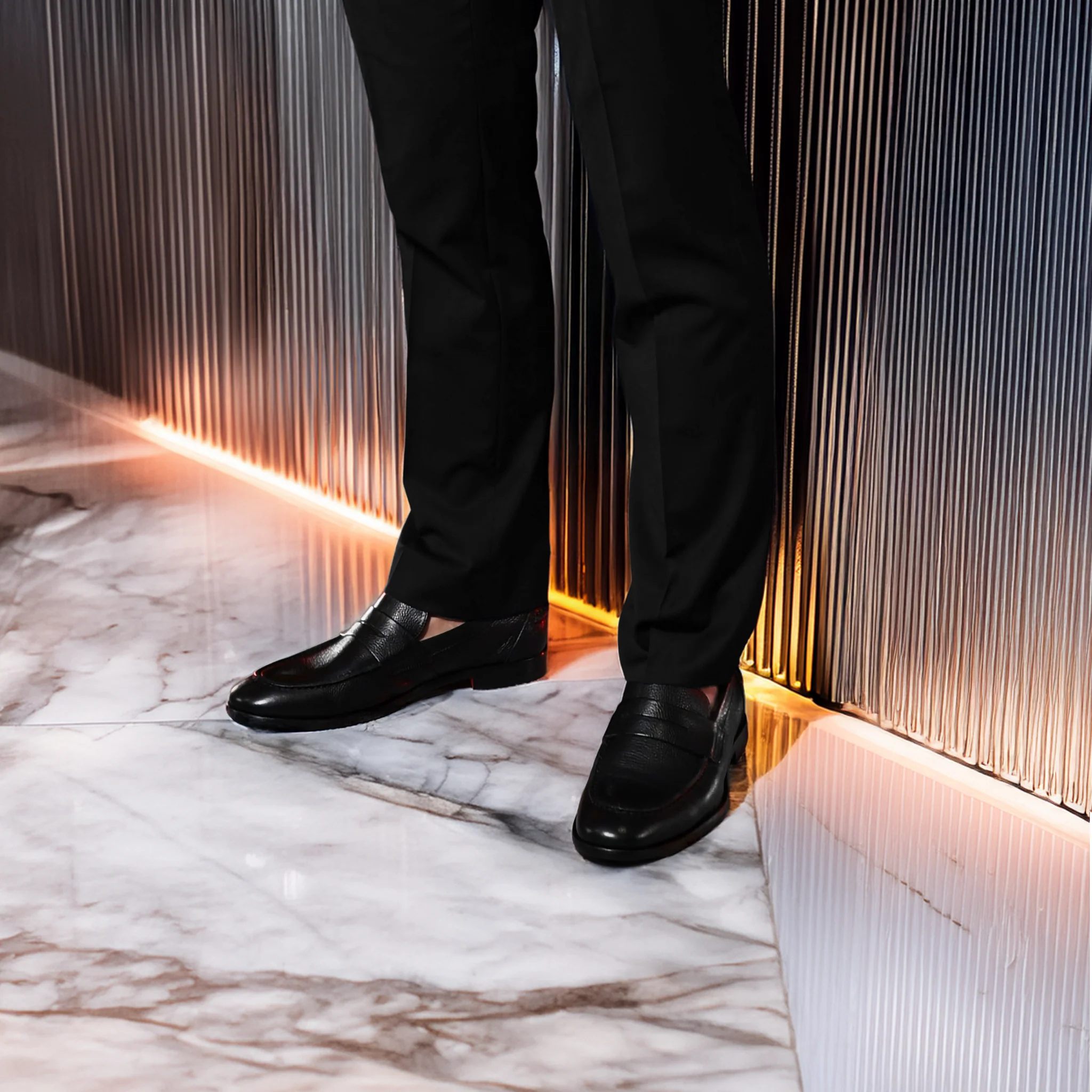 Naples Penny Loafers Black Leather - Image 5