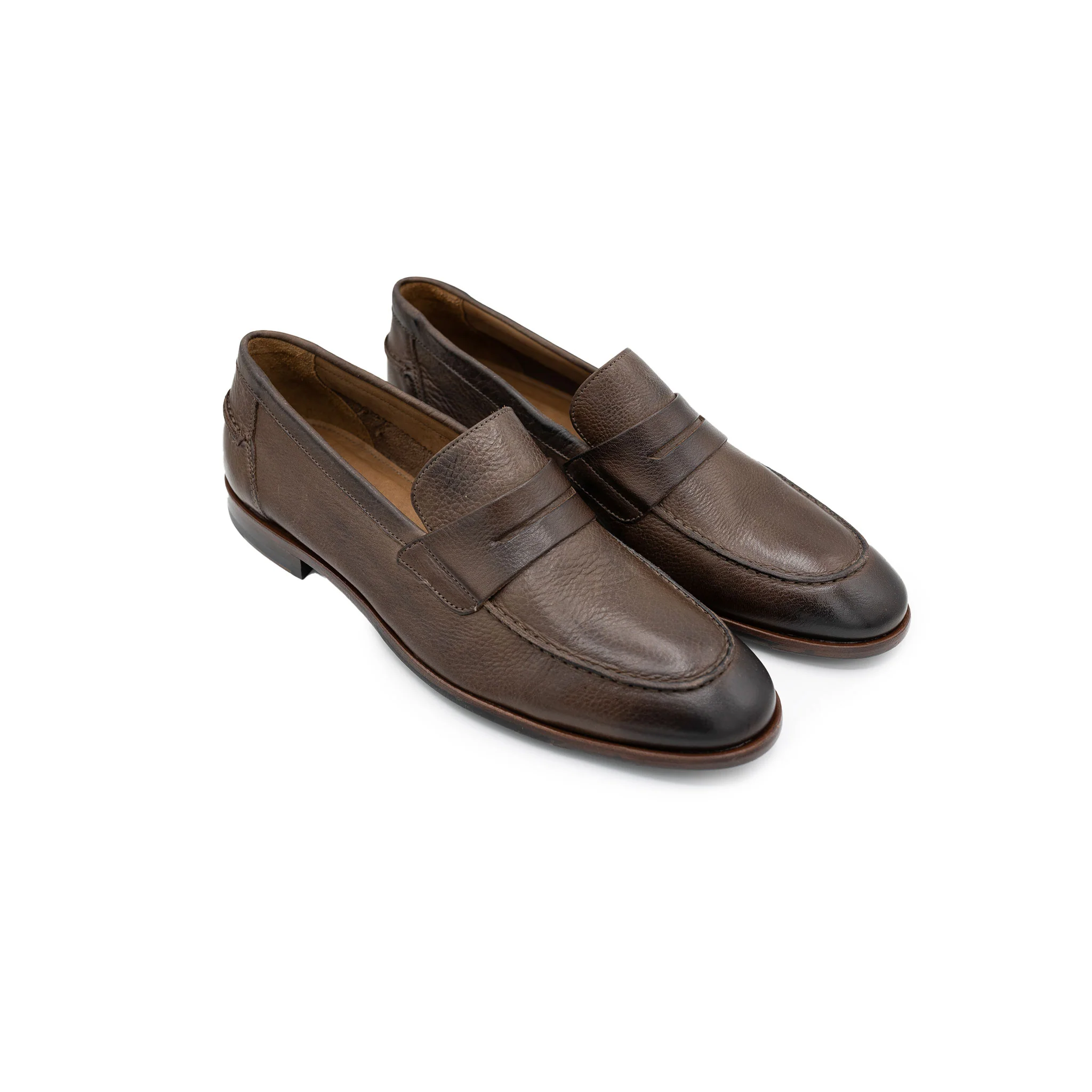Naples Penny Loafers Brown Leather - Image 3