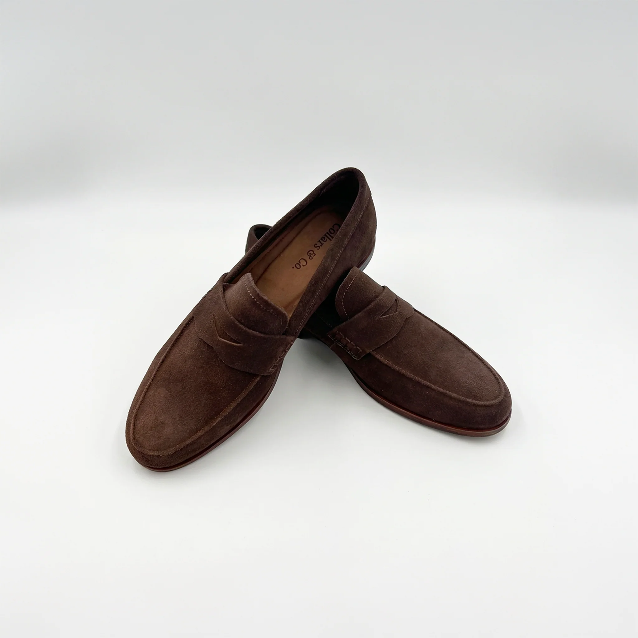 Naples Penny Loafers Chocolate Brown Suede - Image 2