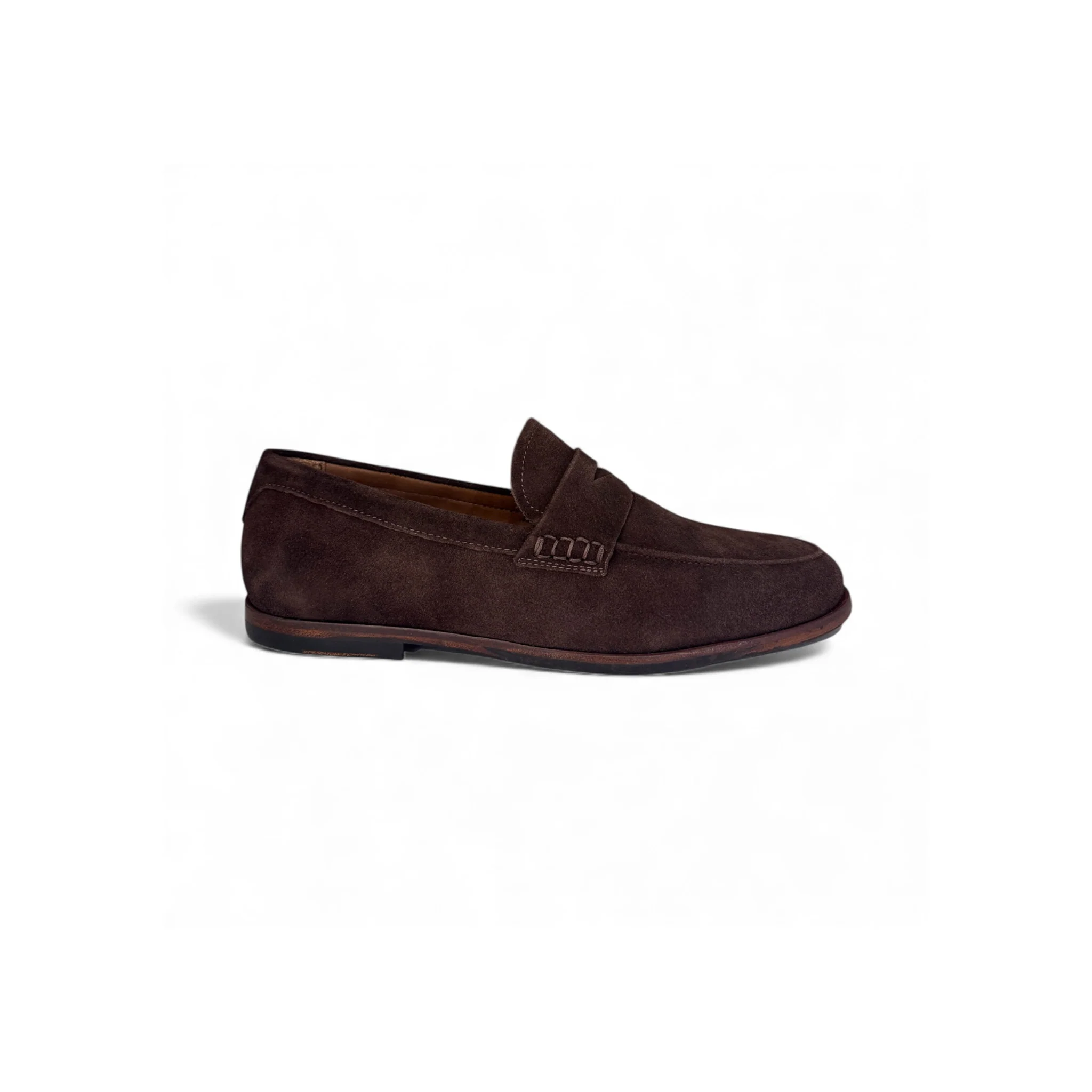 Naples Penny Loafers Chocolate Brown Suede - Image 3